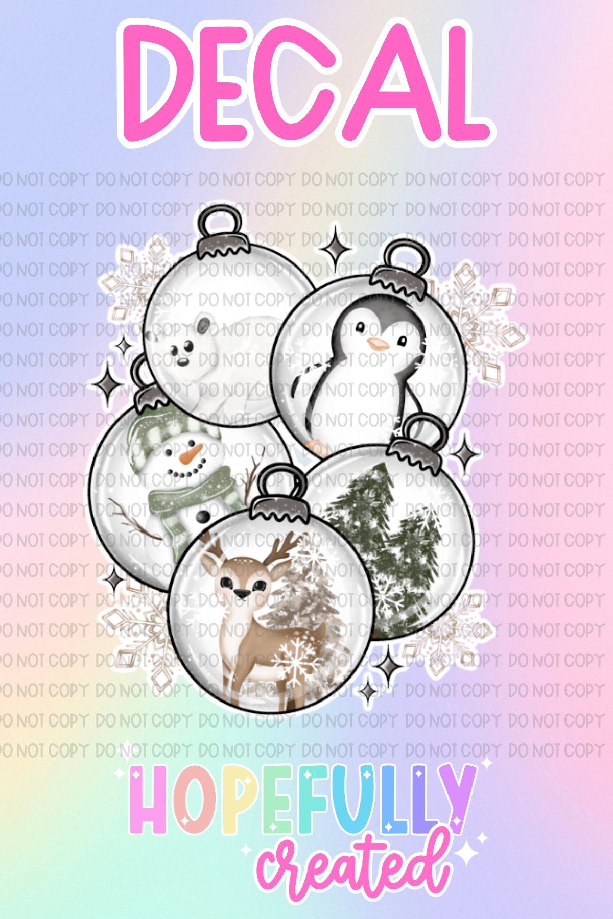 Christmas Bear Decal-606