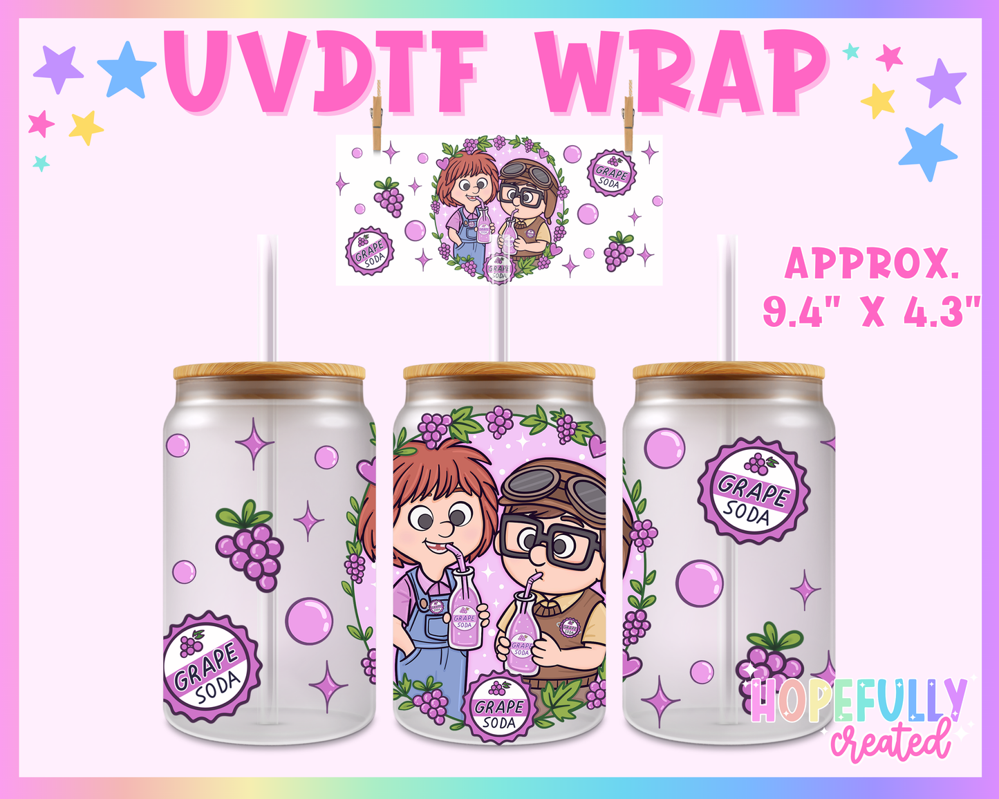 Grape Soda UVDTF Glass Can Wrap