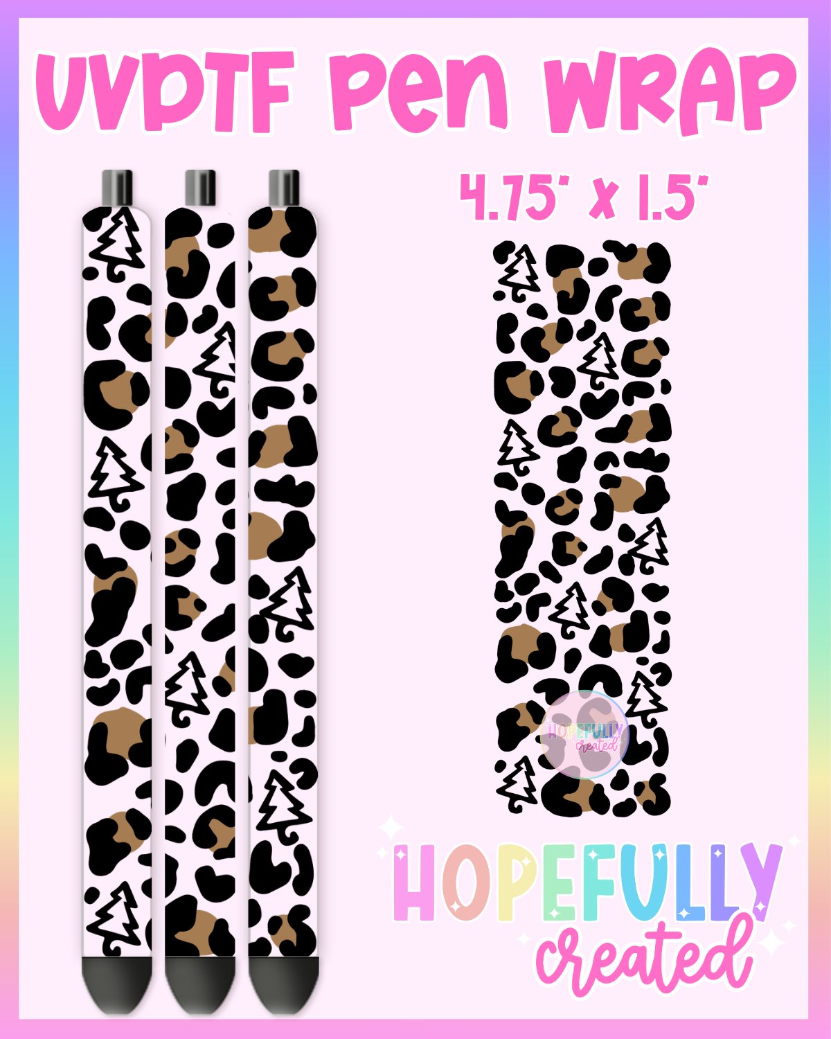 Leopard Christmas UVDTF Pen Wrap