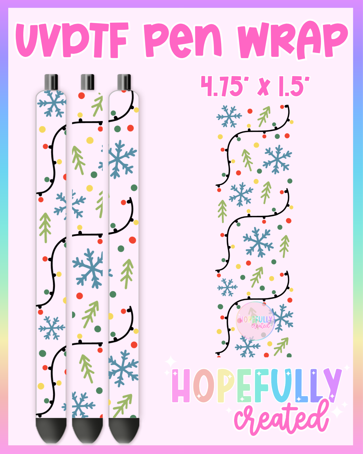Christmas Lights UVDTF Pen Wrap