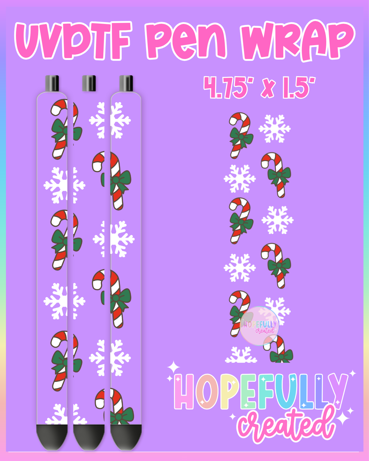 CandyCane UVDTF Pen Wrap