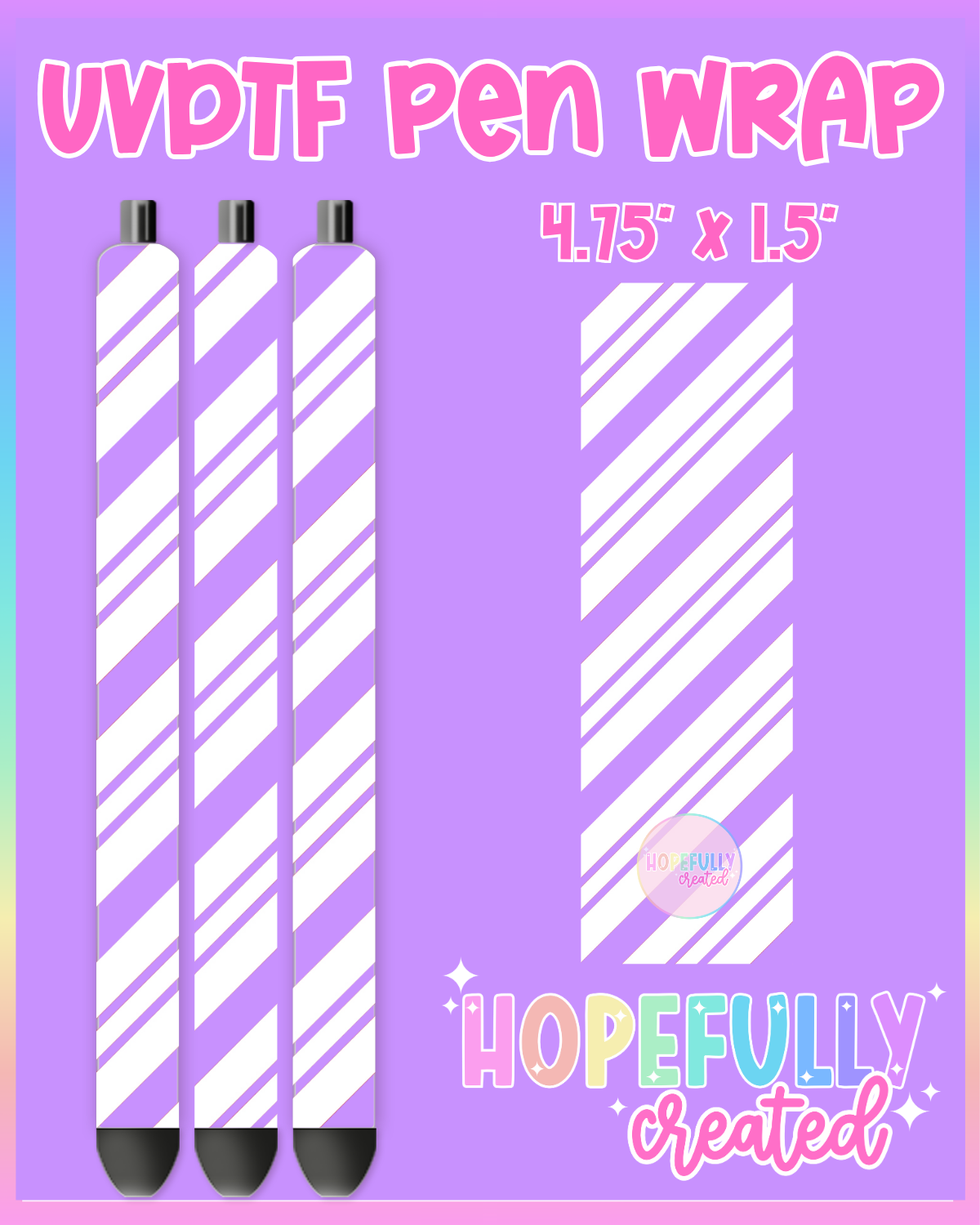 Candy Cane Stripes (Large) UVDTF Pen Wrap