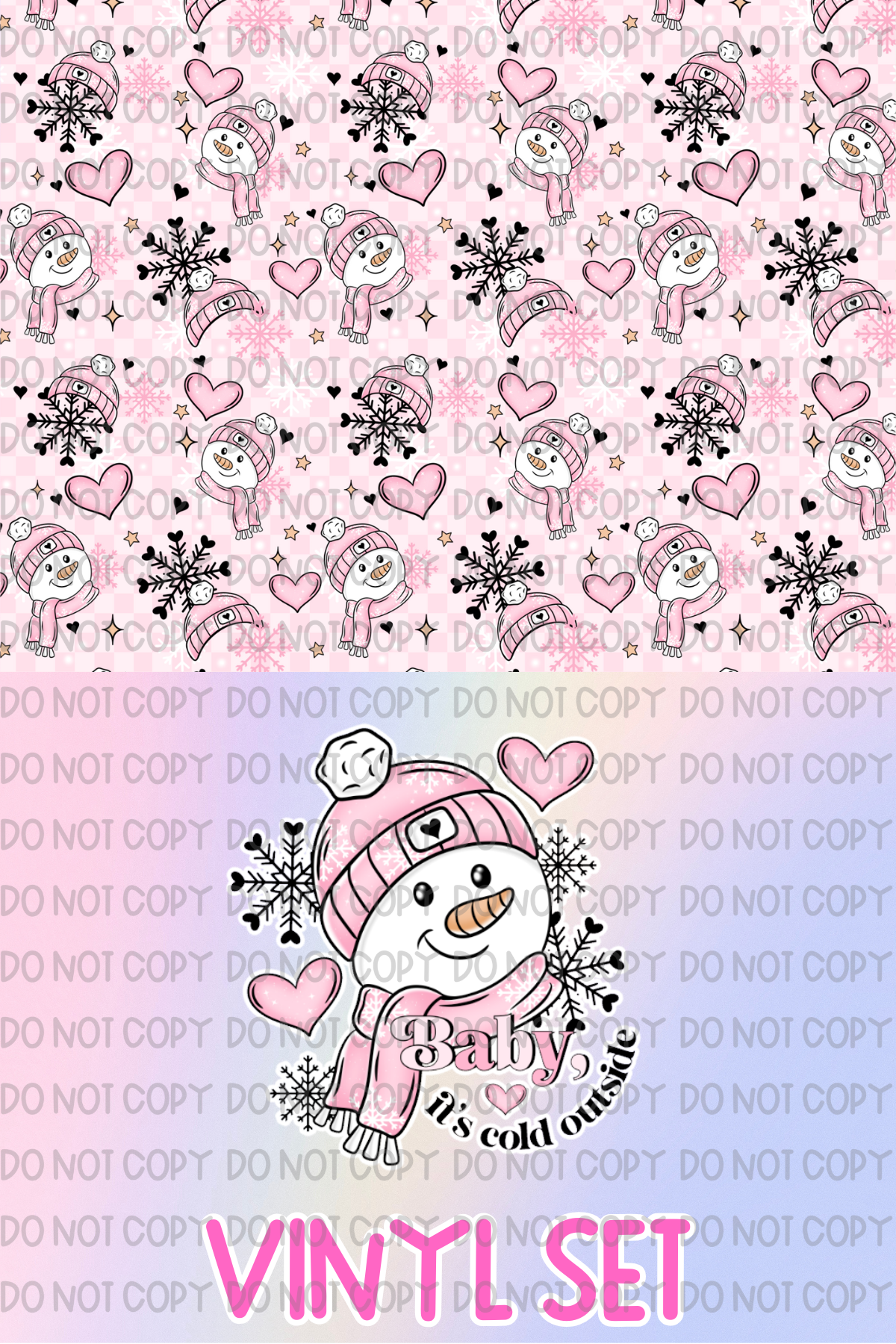 Pink Snowman Vinyl Set
