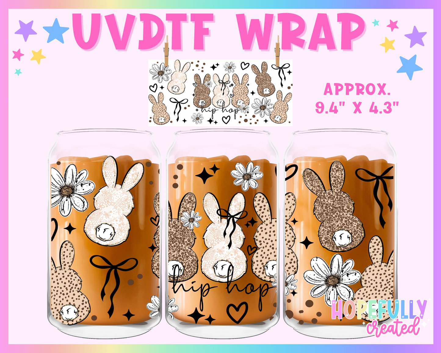 Hip Hop UVDTF Glass Can Wrap