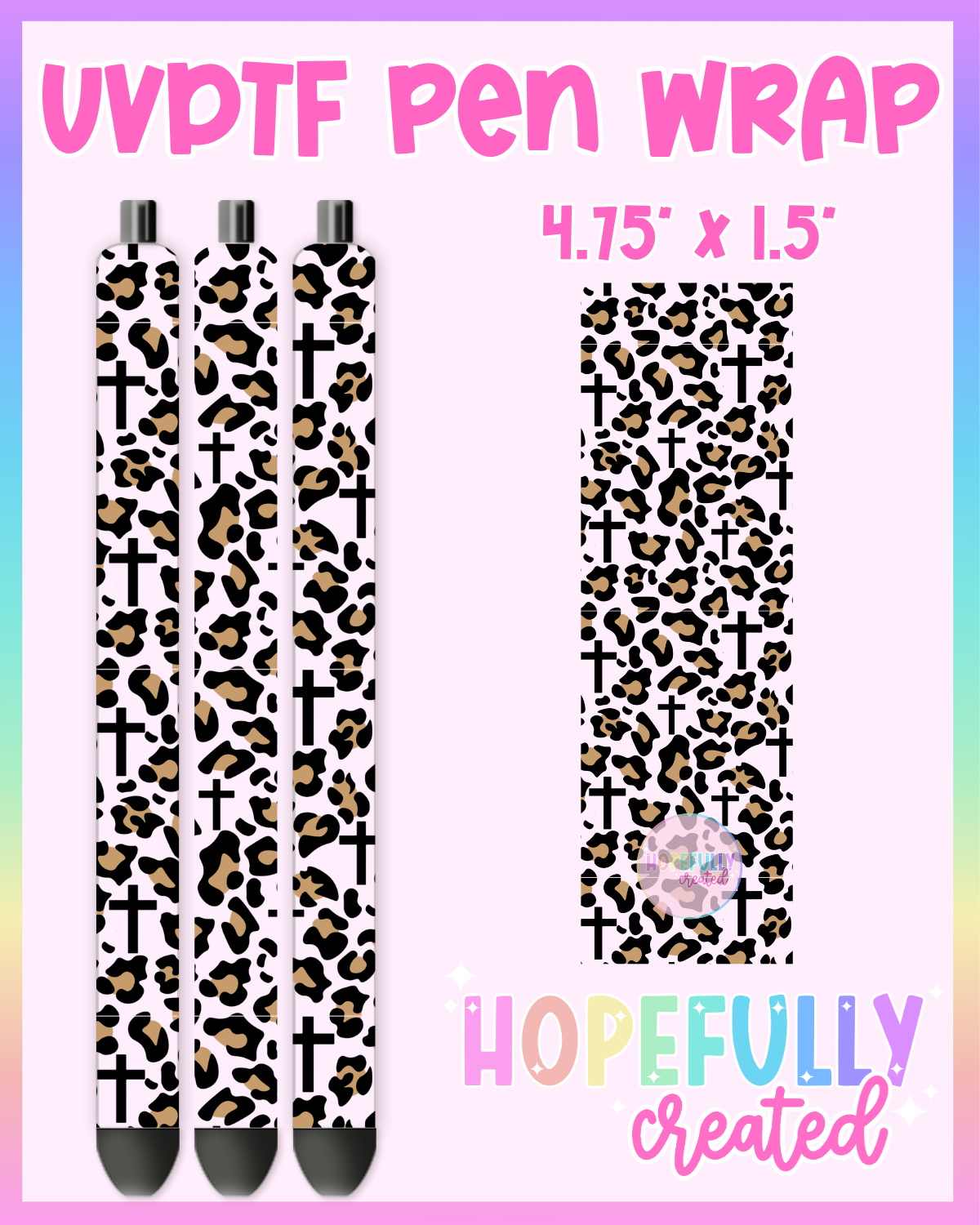 Leopard Cross UVDTF Pen Wrap