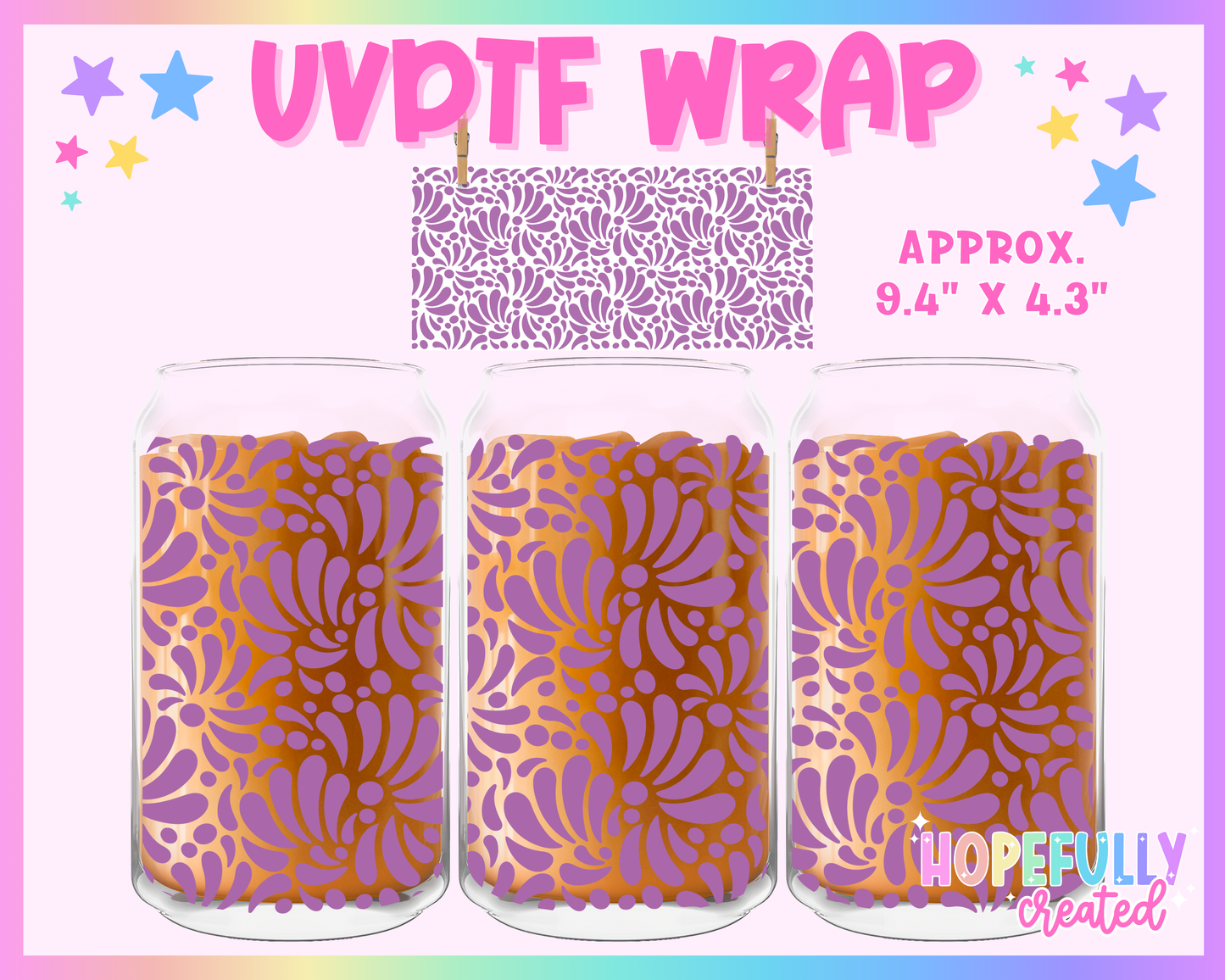 Purple Talavera UVDTF Glass Can Wrap