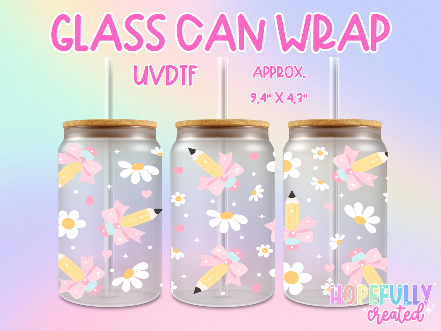 Pencil UVDTF Glass Can Wrap