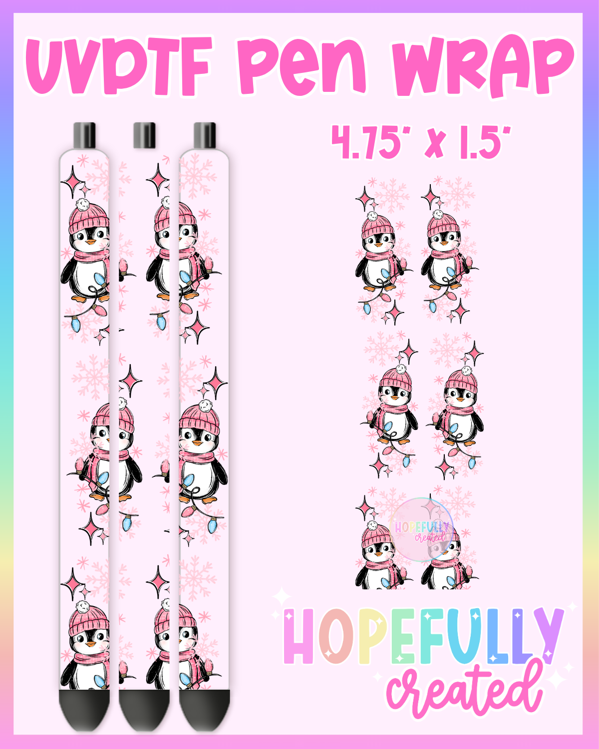 Pink Penguin UVDTF Pen Wrap