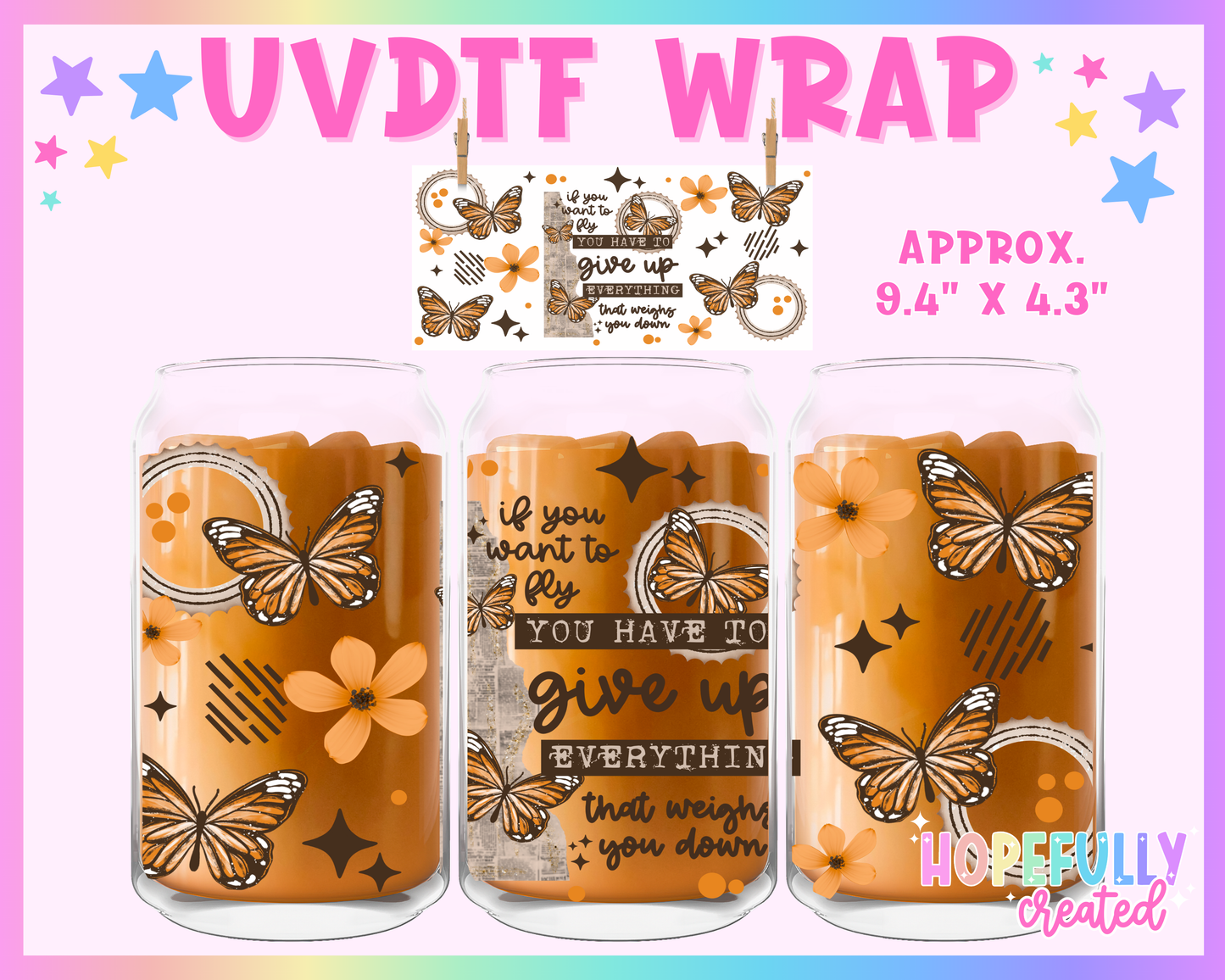 Fly UVDTF Glass Can Wrap