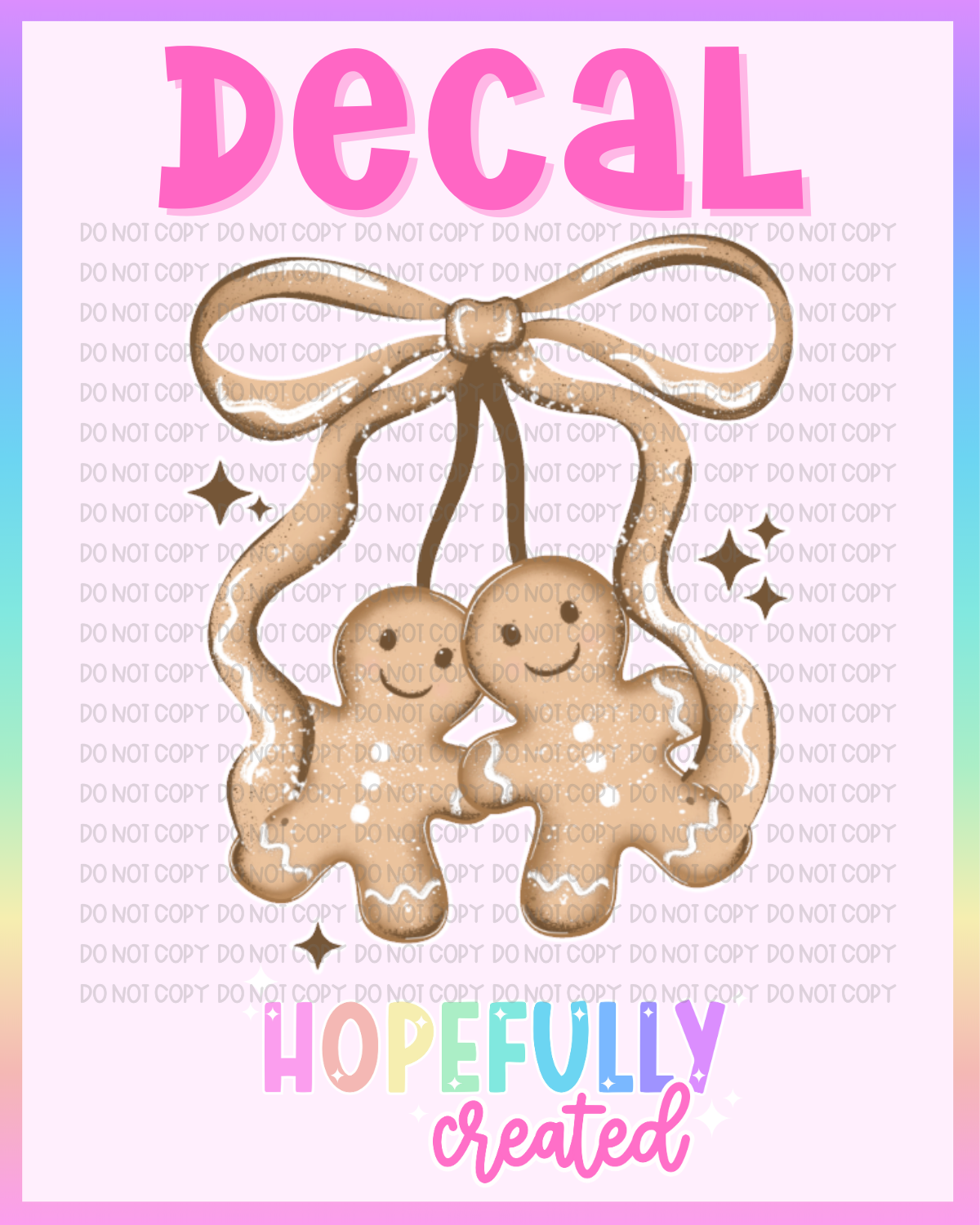Two Gingerbread Bow Decal-1150