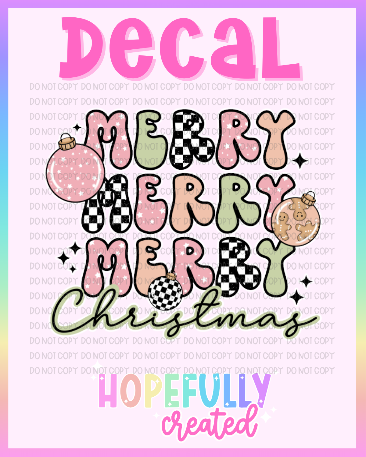 Merry Gingerbread Decal-1153