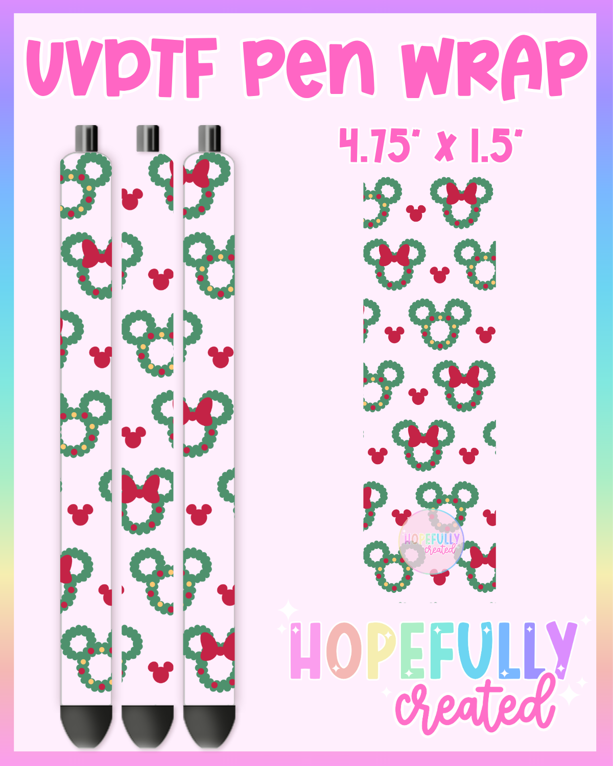 Mouse Wreath UVDTF Pen Wrap
