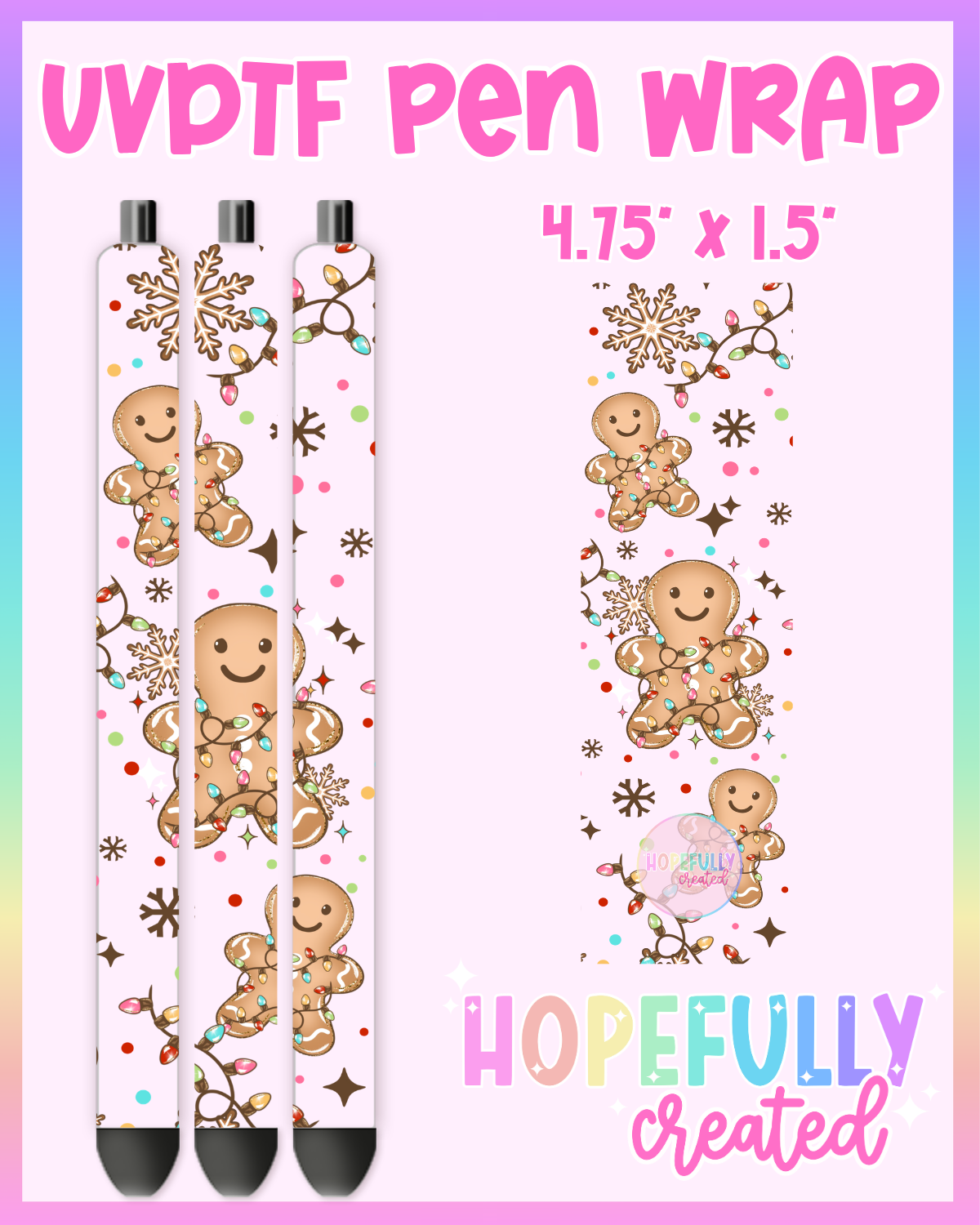 Christmas Gingerbread UVDTF Pen Wrap