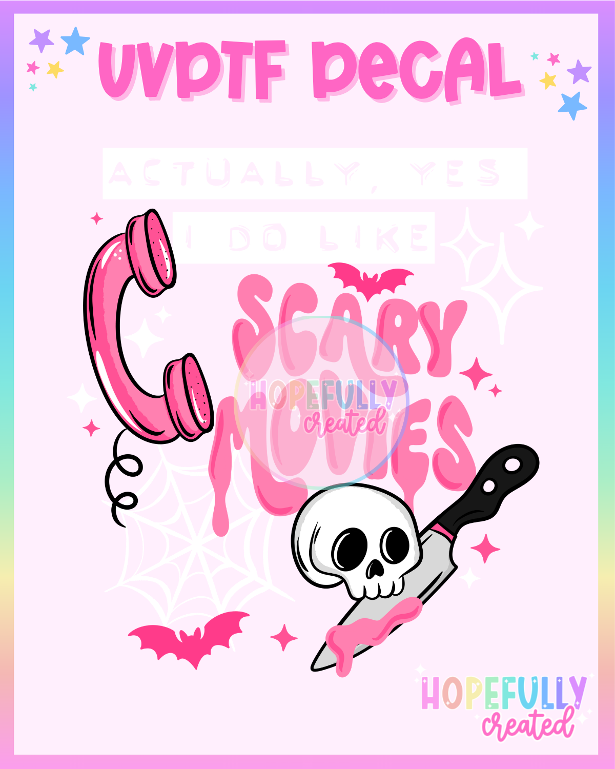 Scary Movies (White) UVDTF Decal