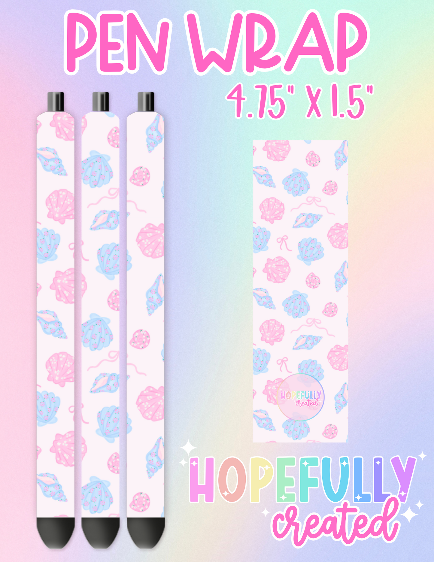 Seashells Pen Wrap-2773