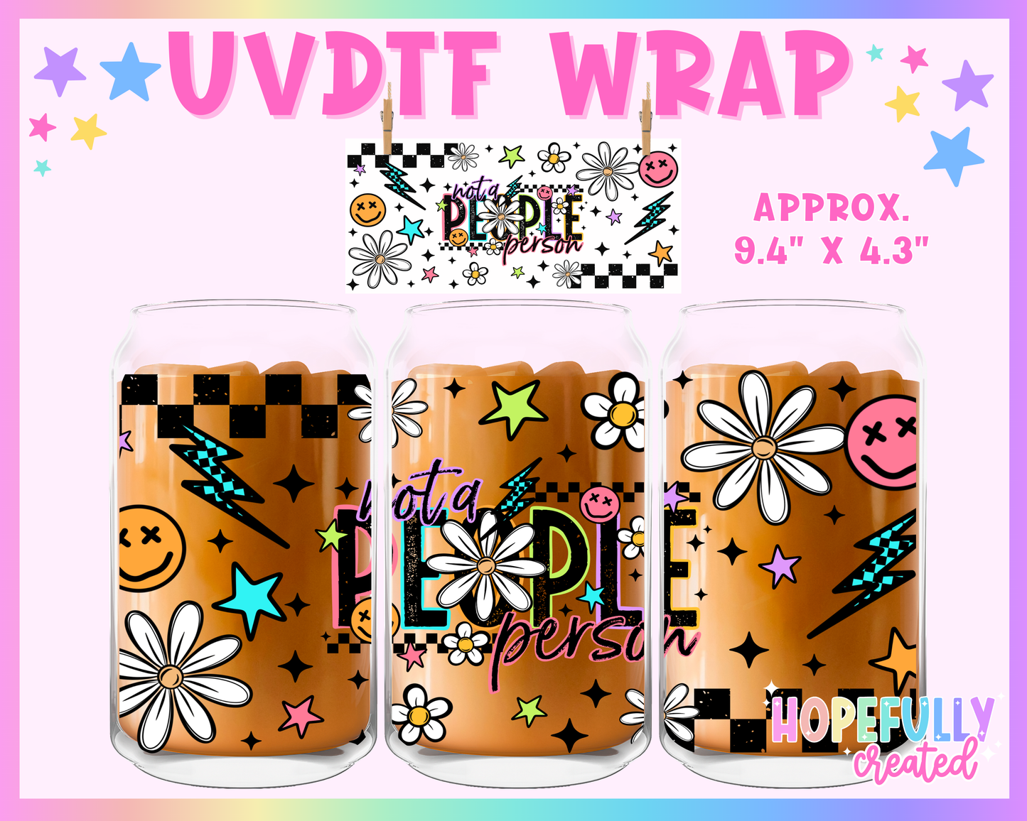 Not A People Person UVDTF Glass Can Wrap