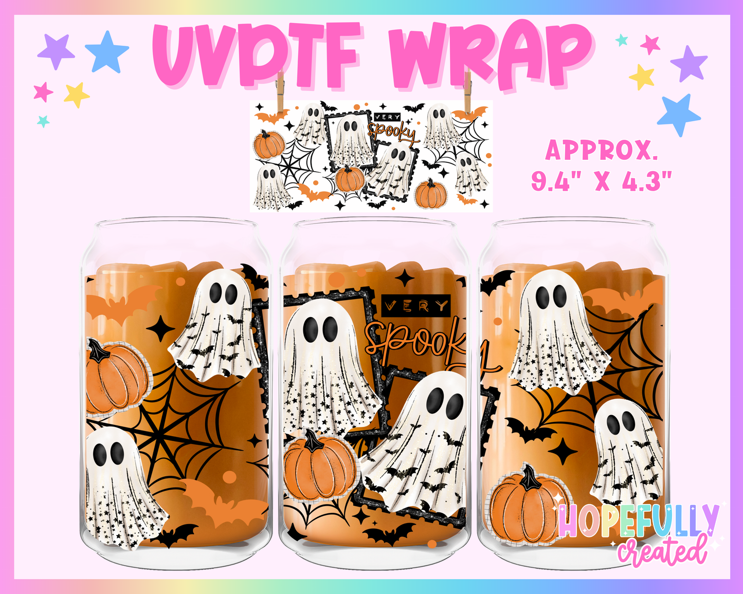 Very Spooky UVDTF Glass Can Wrap