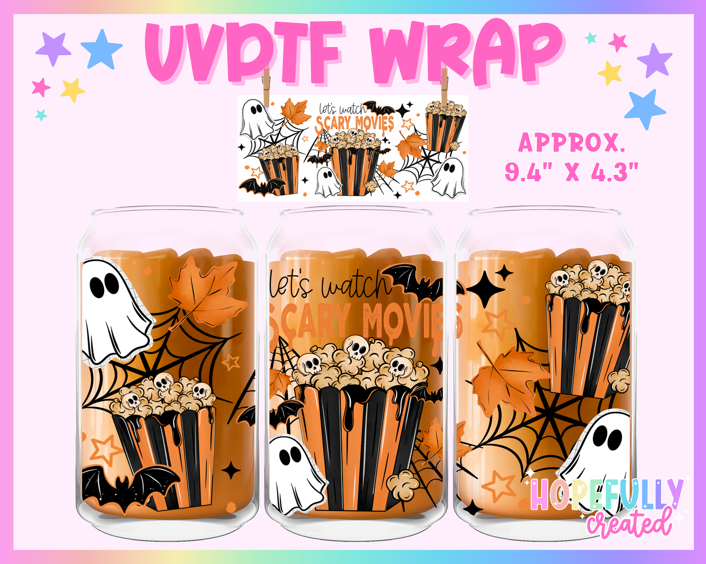Scary Movies UVDTF Glass Can Wrap