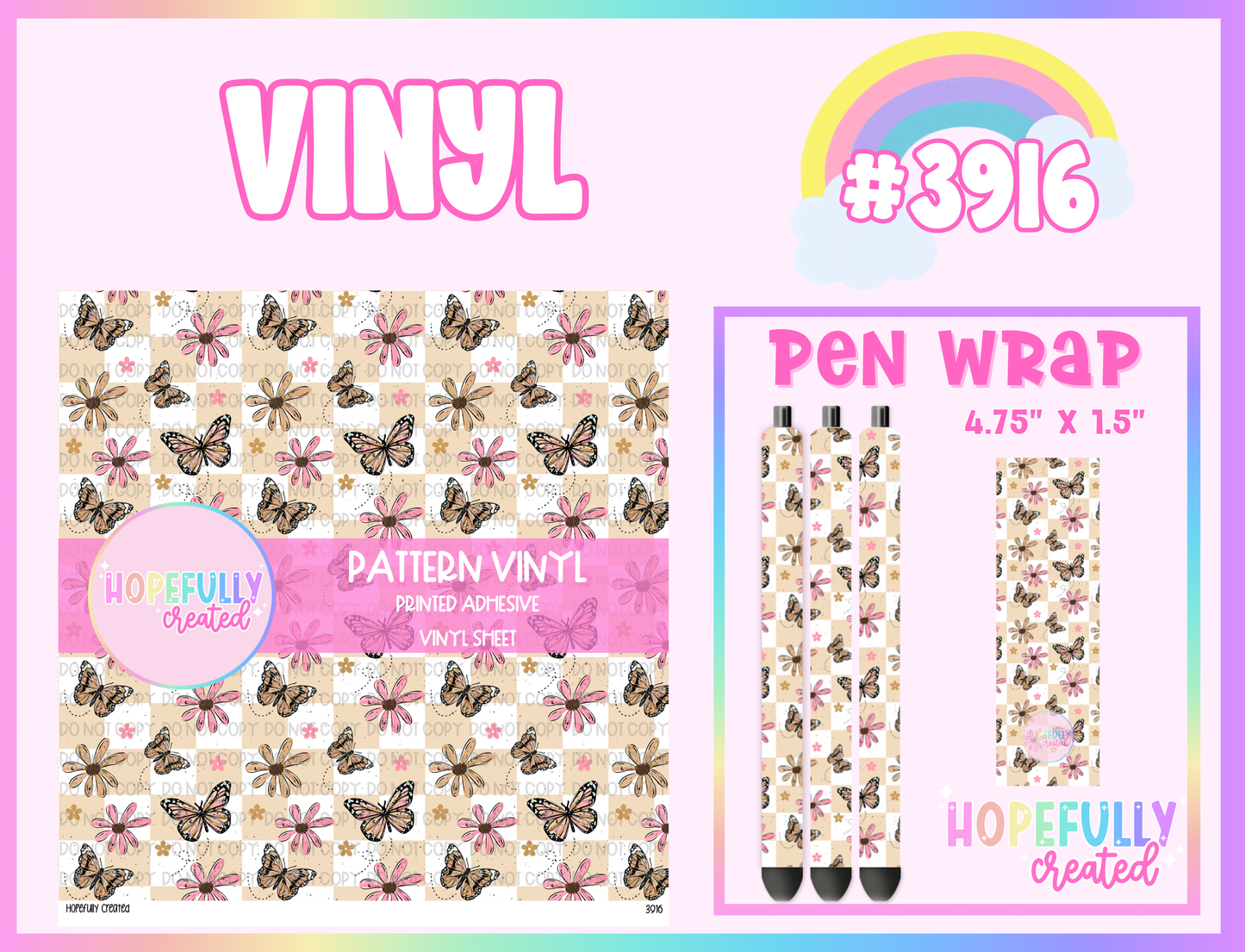 Floral Butterfly Vinyl Collection - 3916