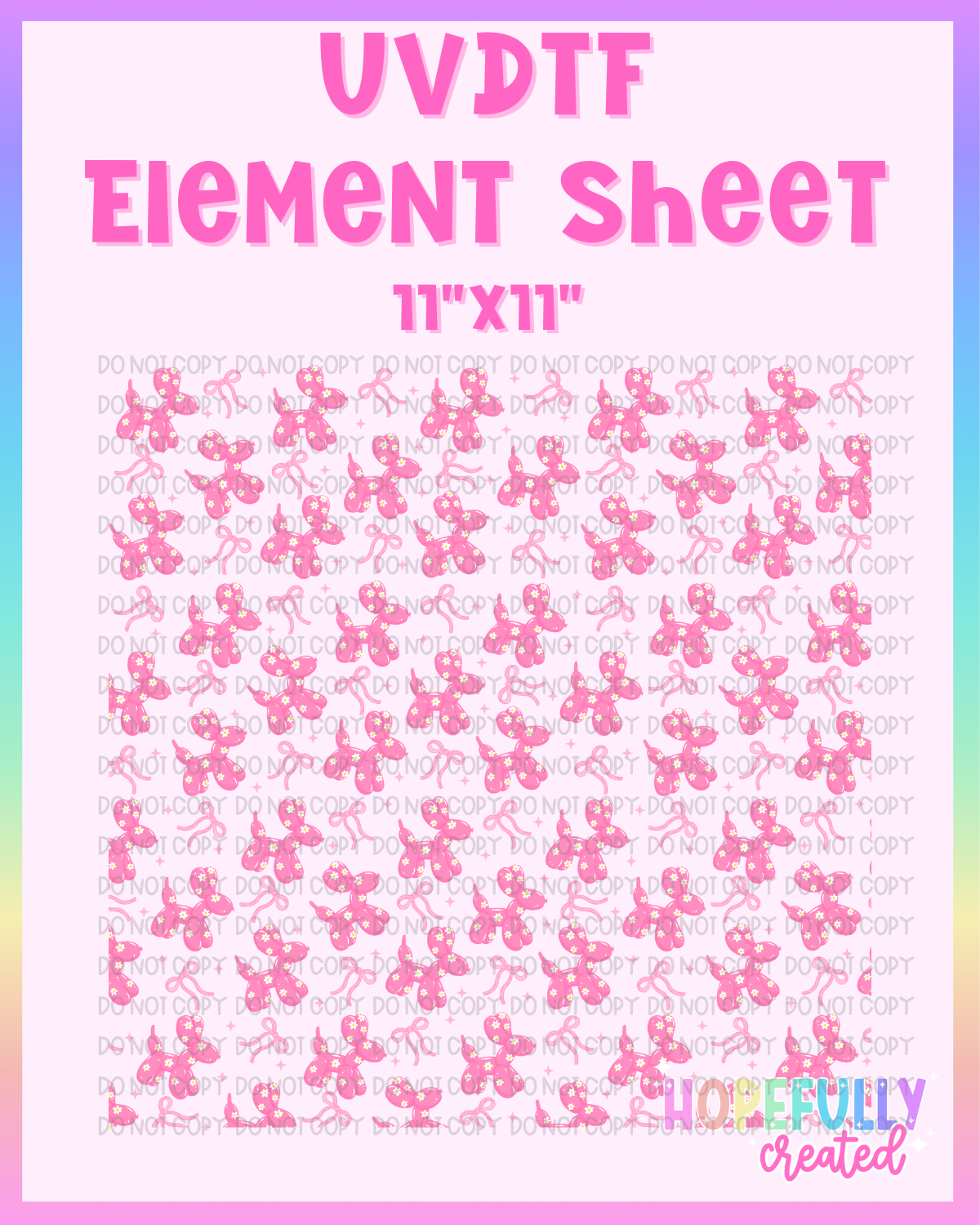 Balloon Dogs UVDTF Element Sheet