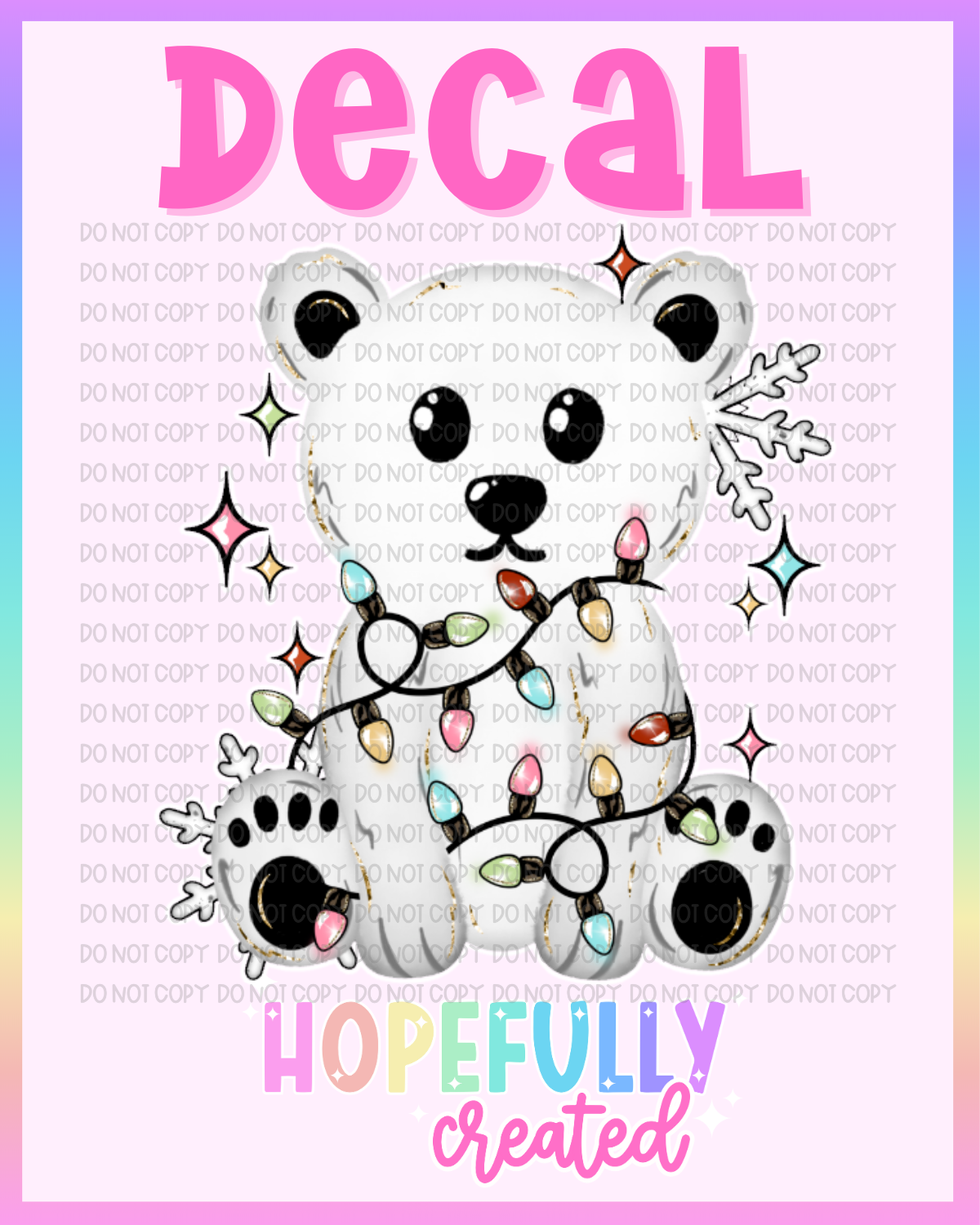 Christmas Bear Decal-1193