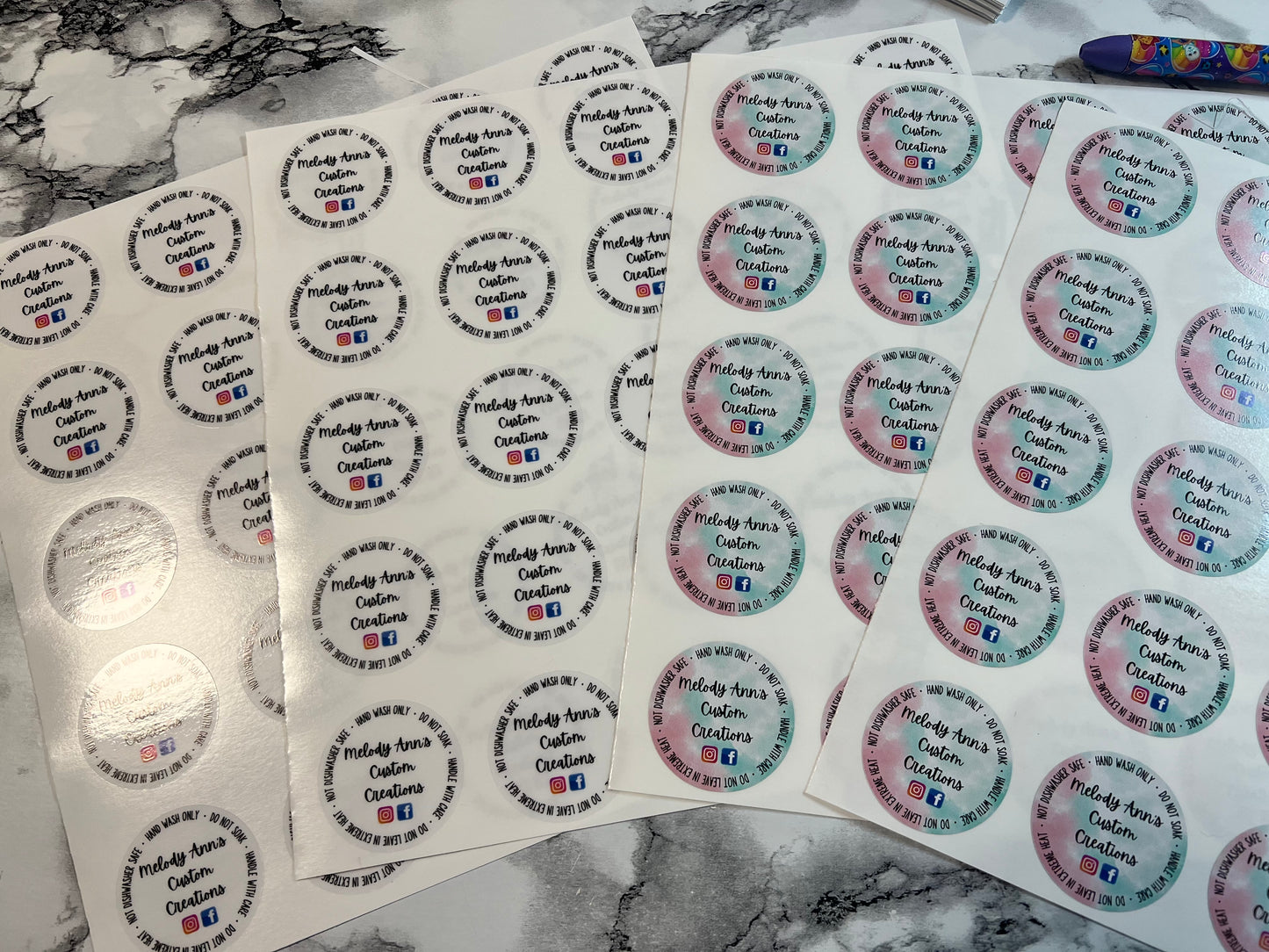 Custom Circle Logo Stickers- 100 ct