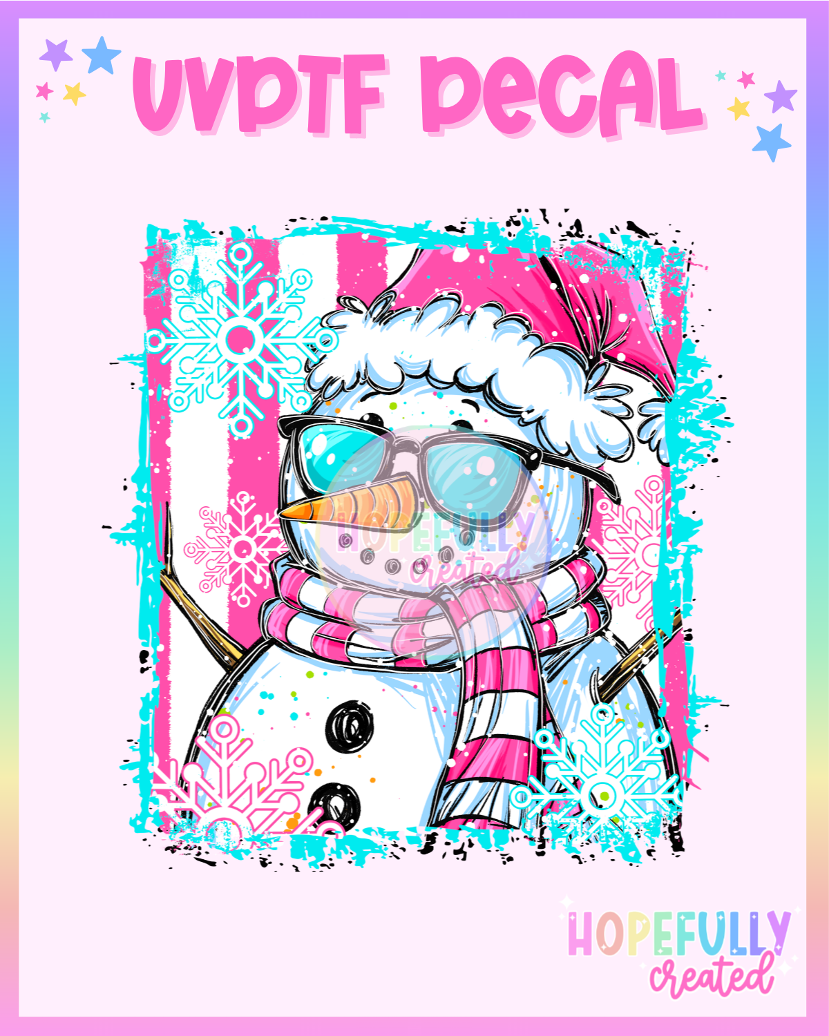 Snowman UVDTF Decal