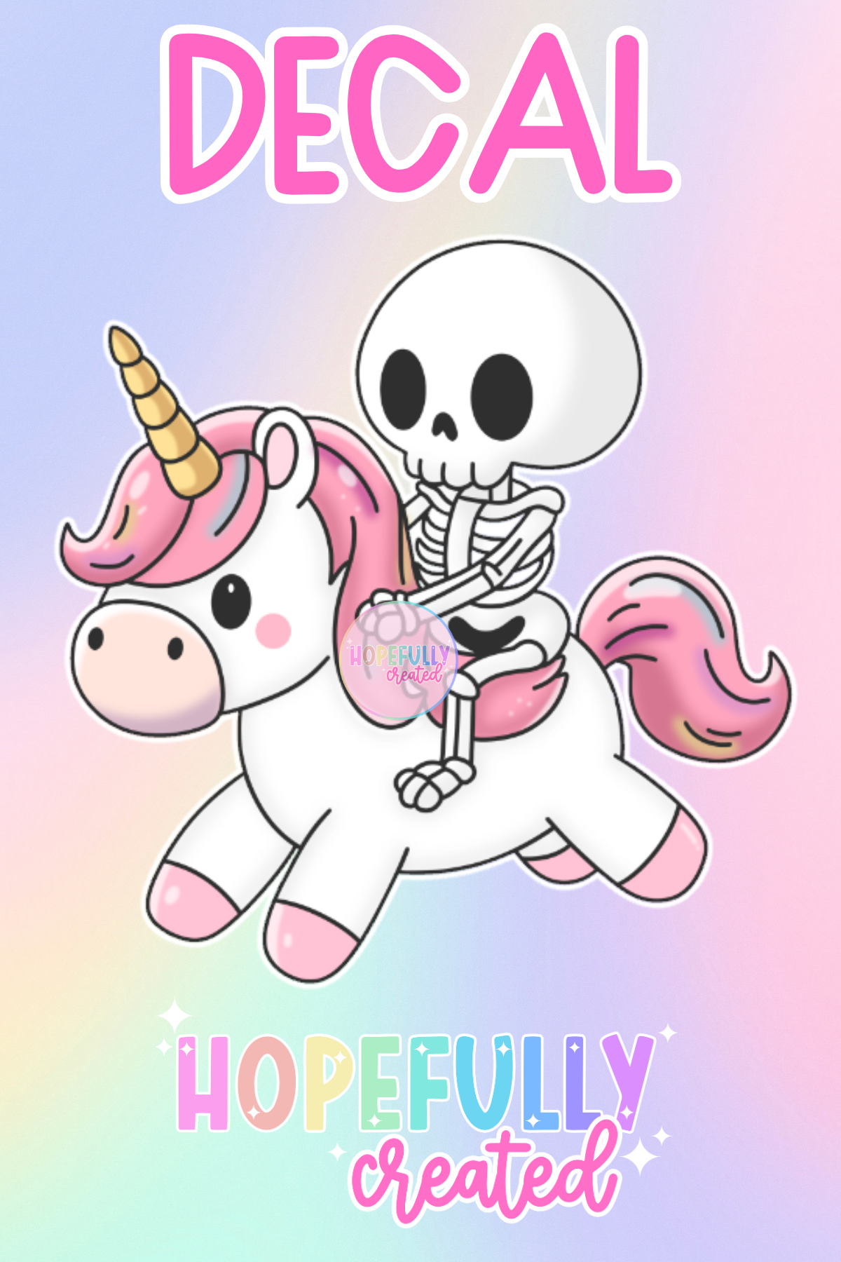 Skellie Unicorn Decal-423 HC Exclusive