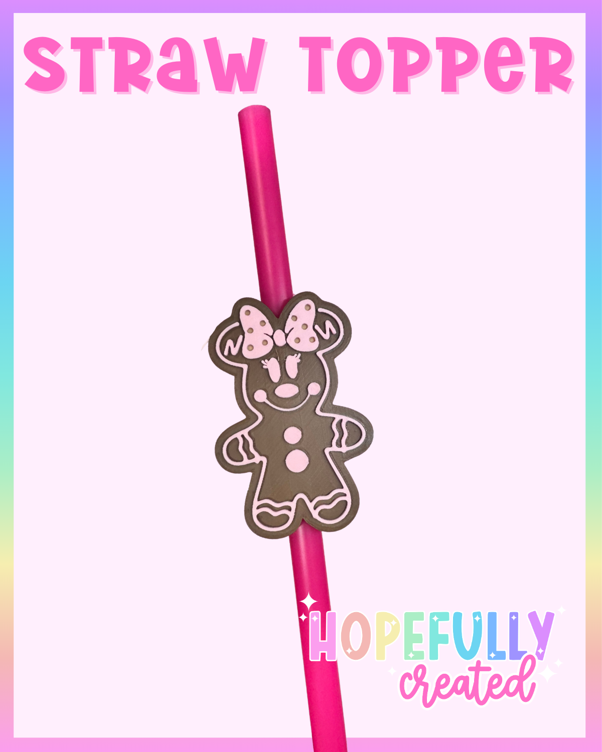 Gingerbread Mouse Straw Topper