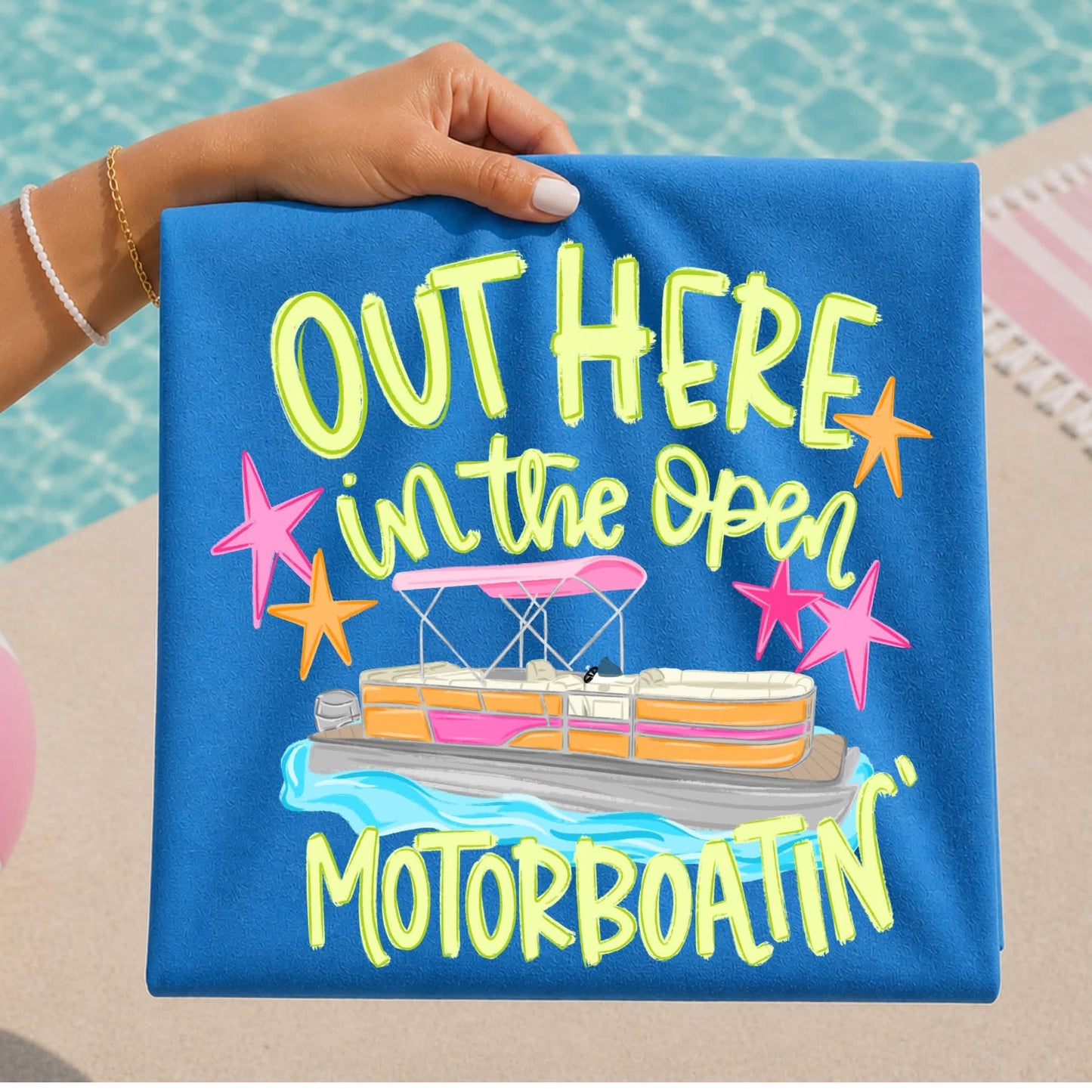 OUT HERE MOTORBOATING TEE