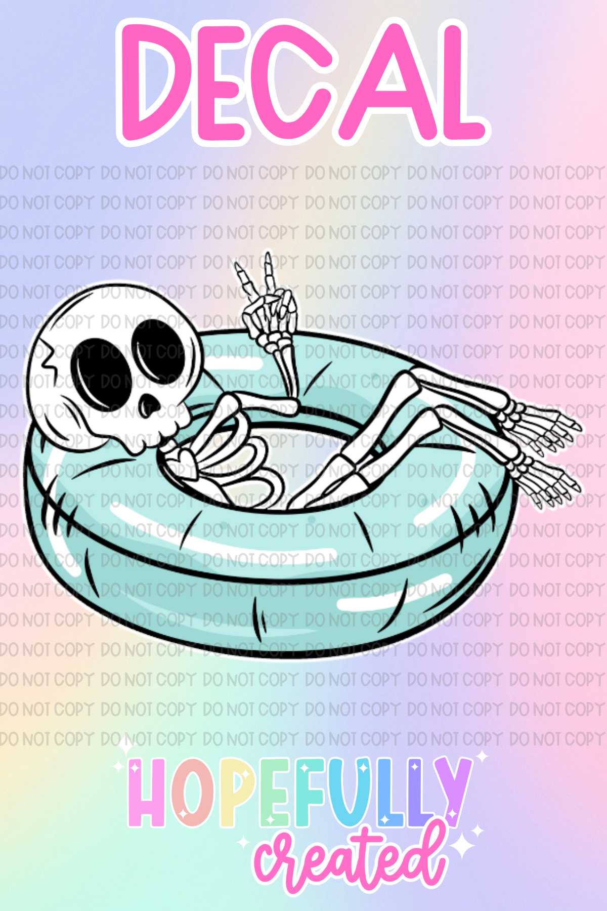 Skellie Pool Float Decal-877