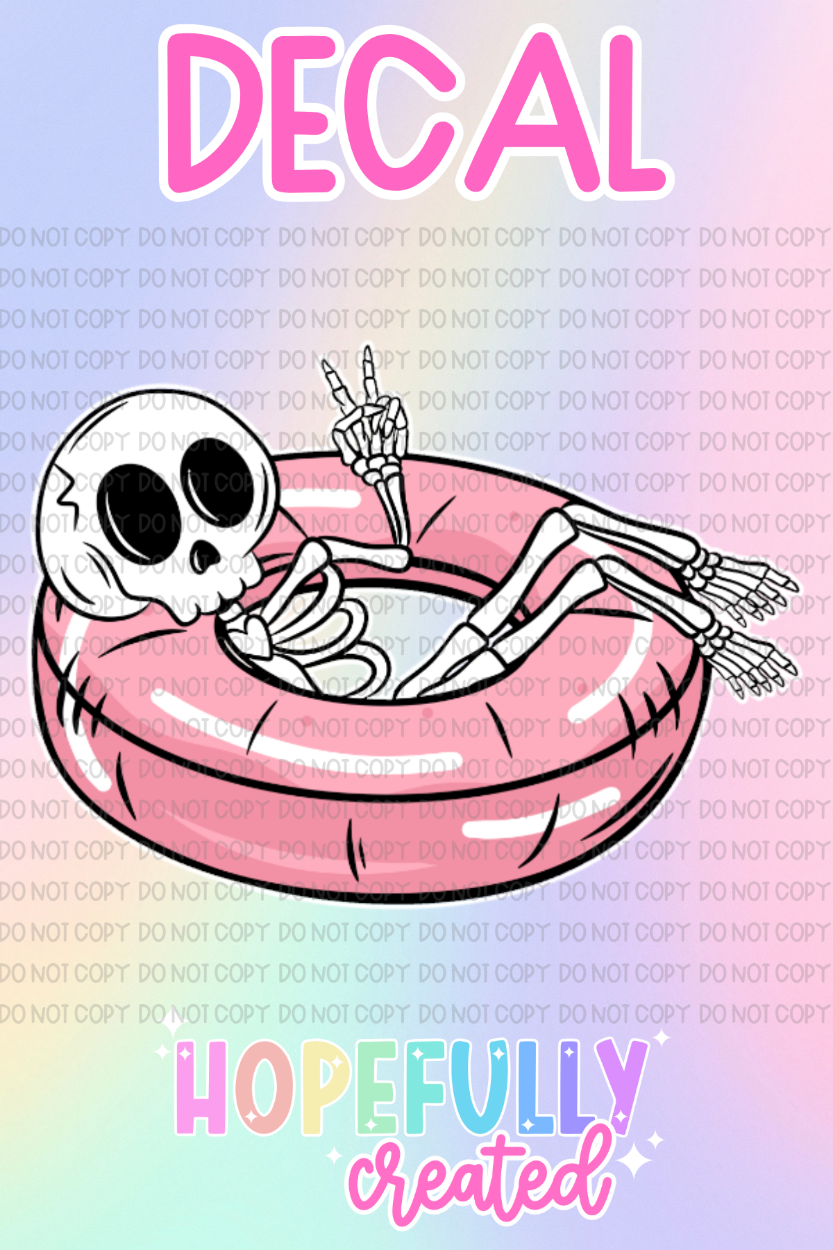 Skellie Pool Float Decal-878