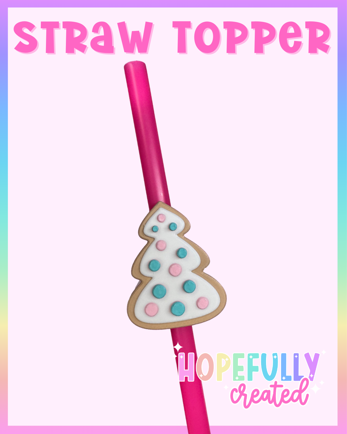 Pastel Sugar Cookie Straw Topper