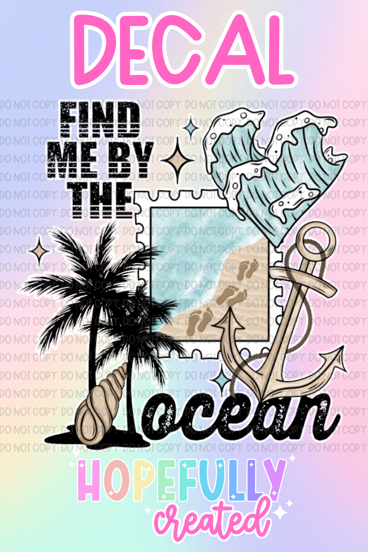 Find me by the Ocean Decal-886