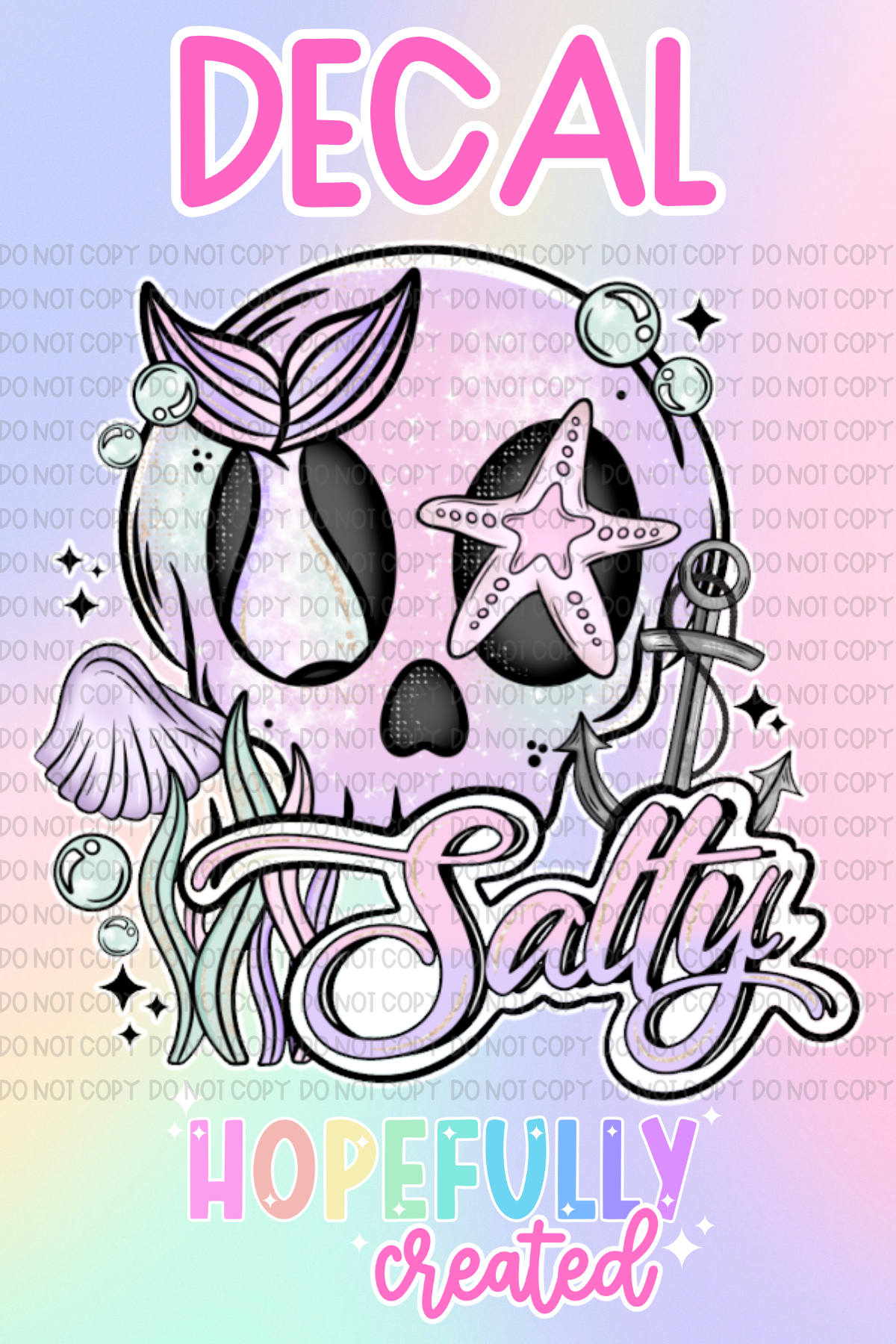 Salty Skull Decal-890