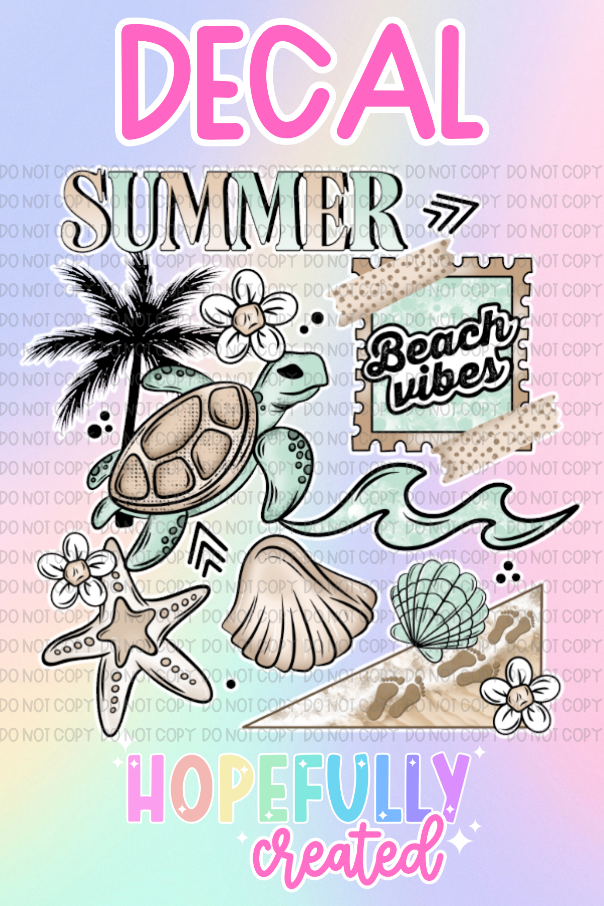 Summer Beach Vibes Decal-893