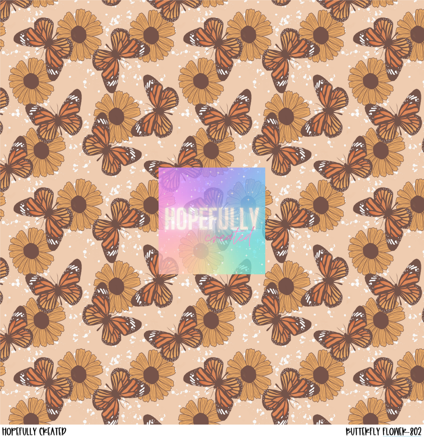 Butterfly Flowers 12x12 - 802