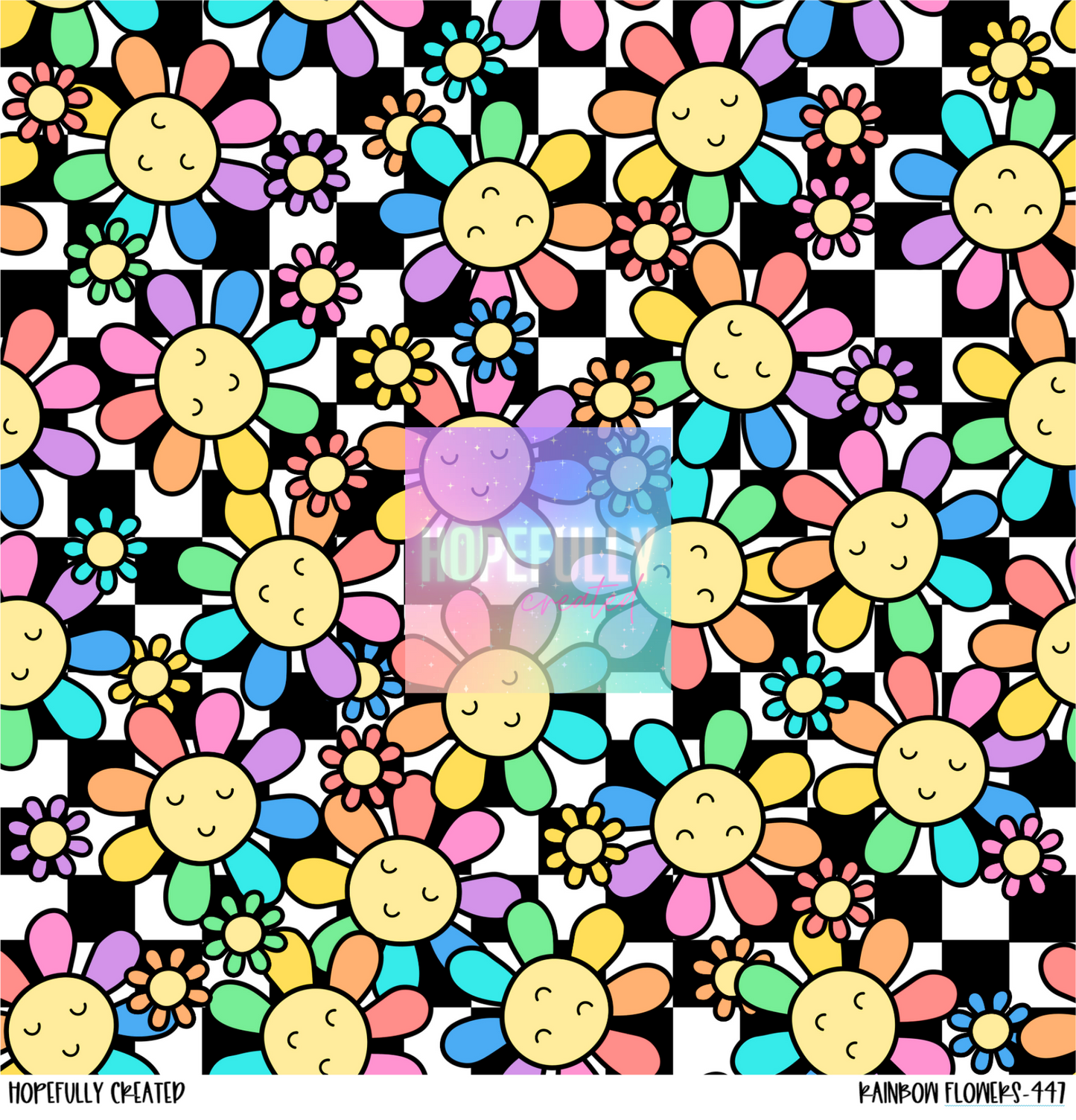 Rainbow Flowers 12x12 - 447