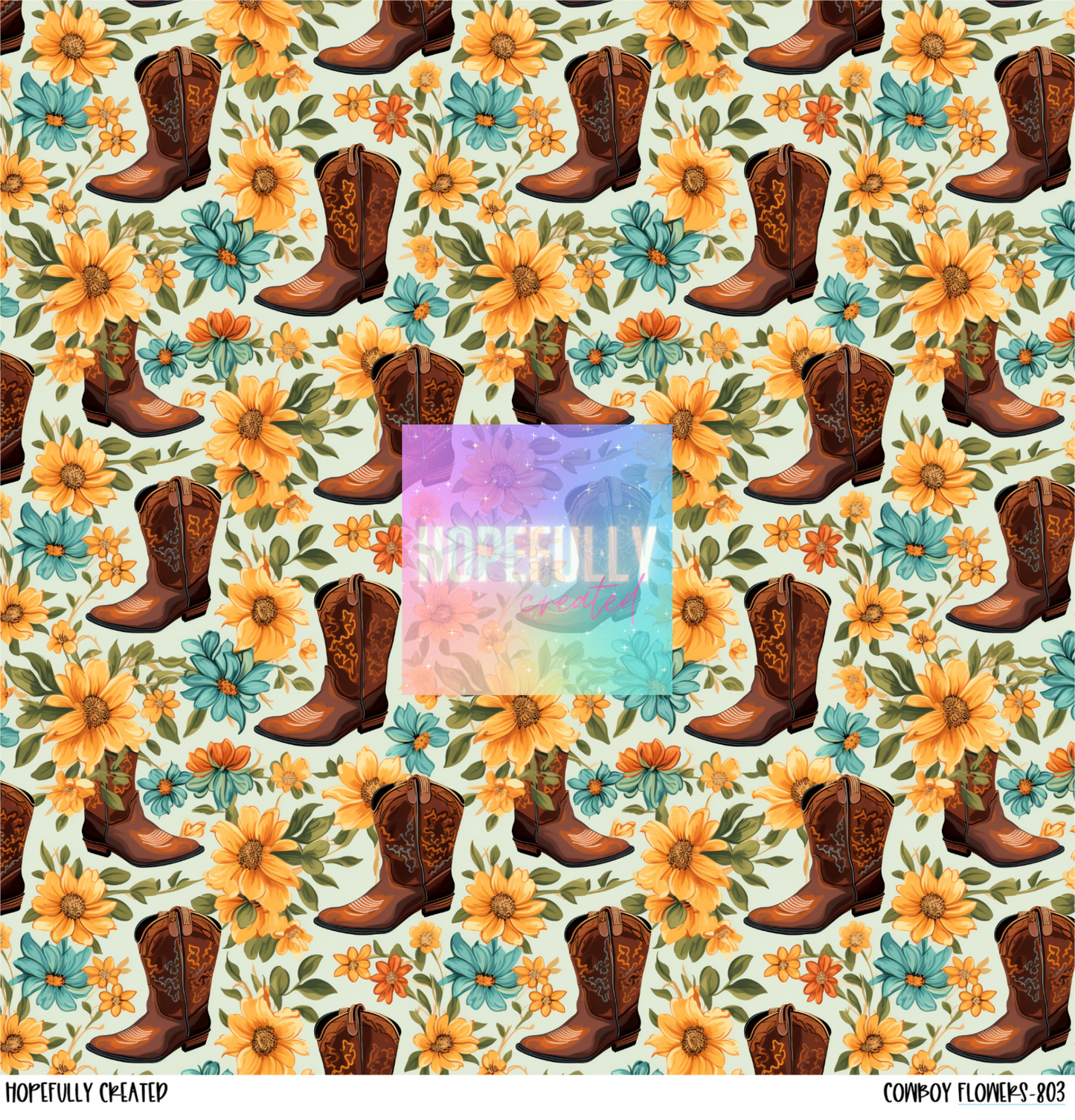 Cowboy Flowers 12x12 - 803
