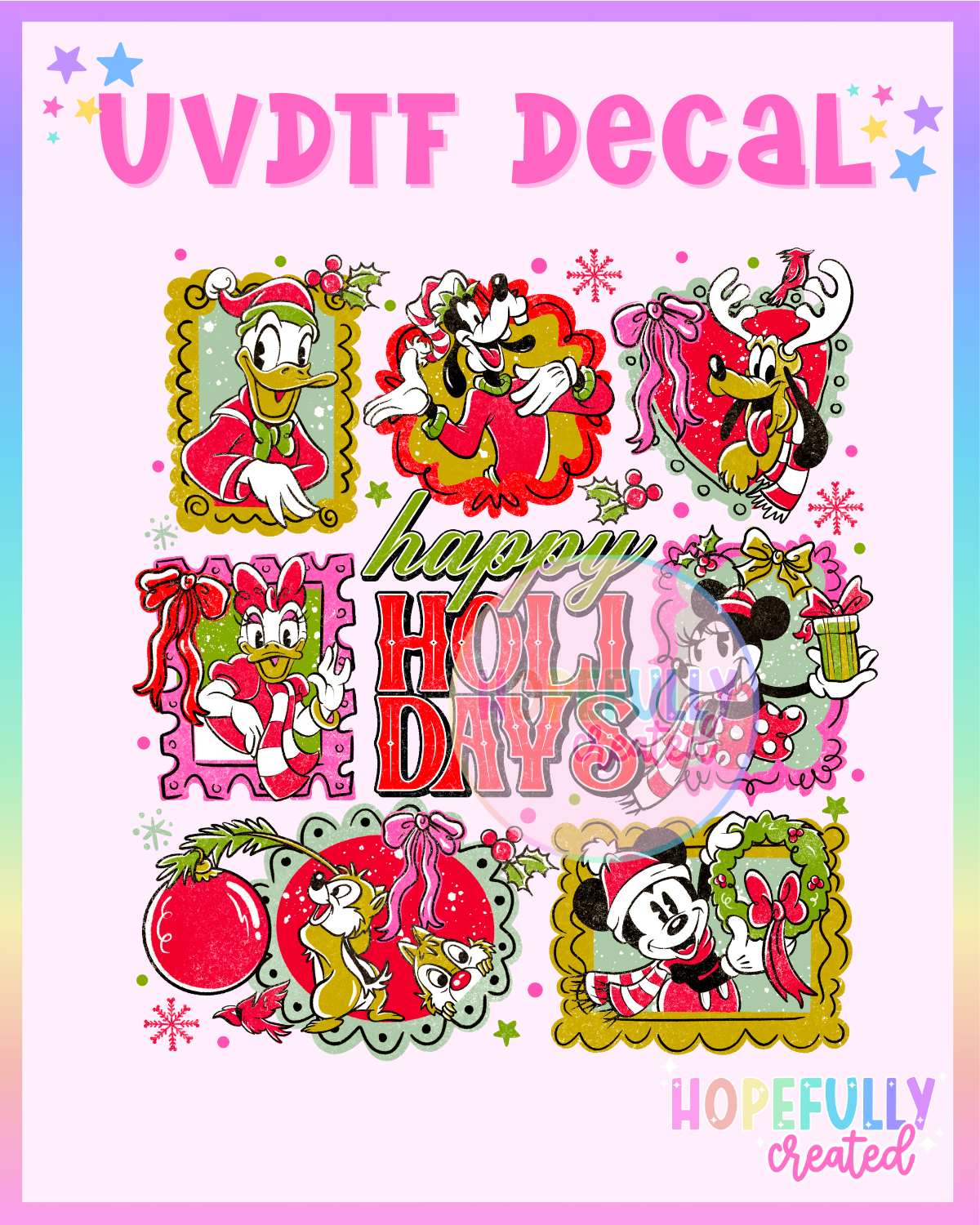 Happy Holidays UVDTF Decal