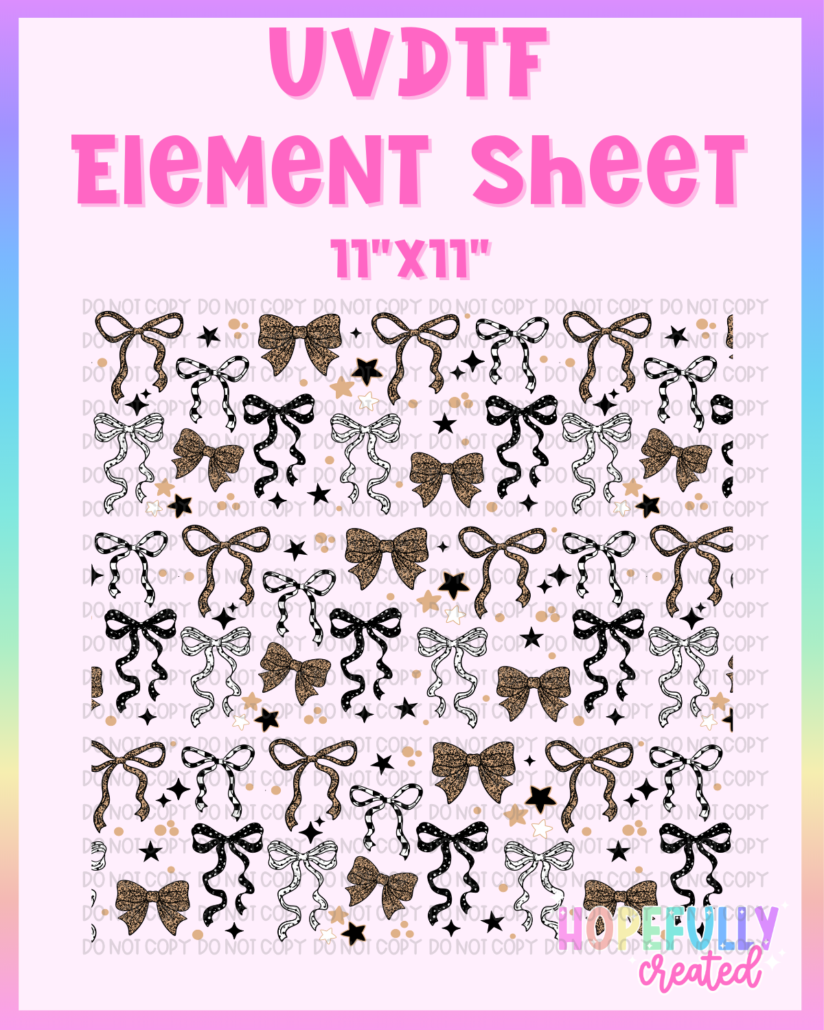 Pattern Bows UVDTF Element Sheet
