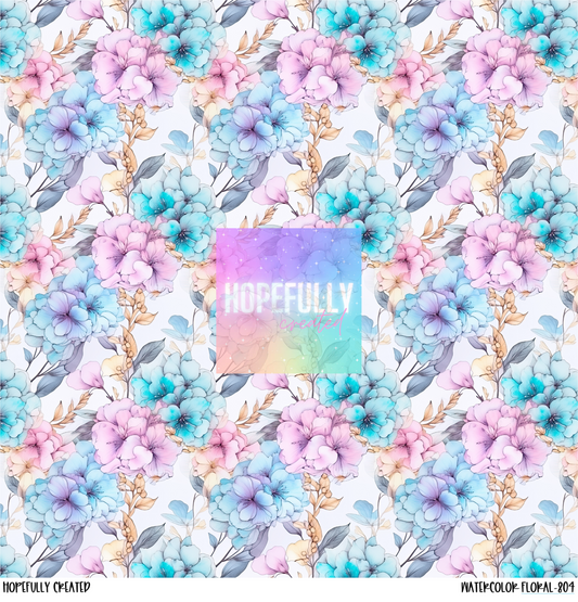 Watercolor Floral Vinyl Collection - 804
