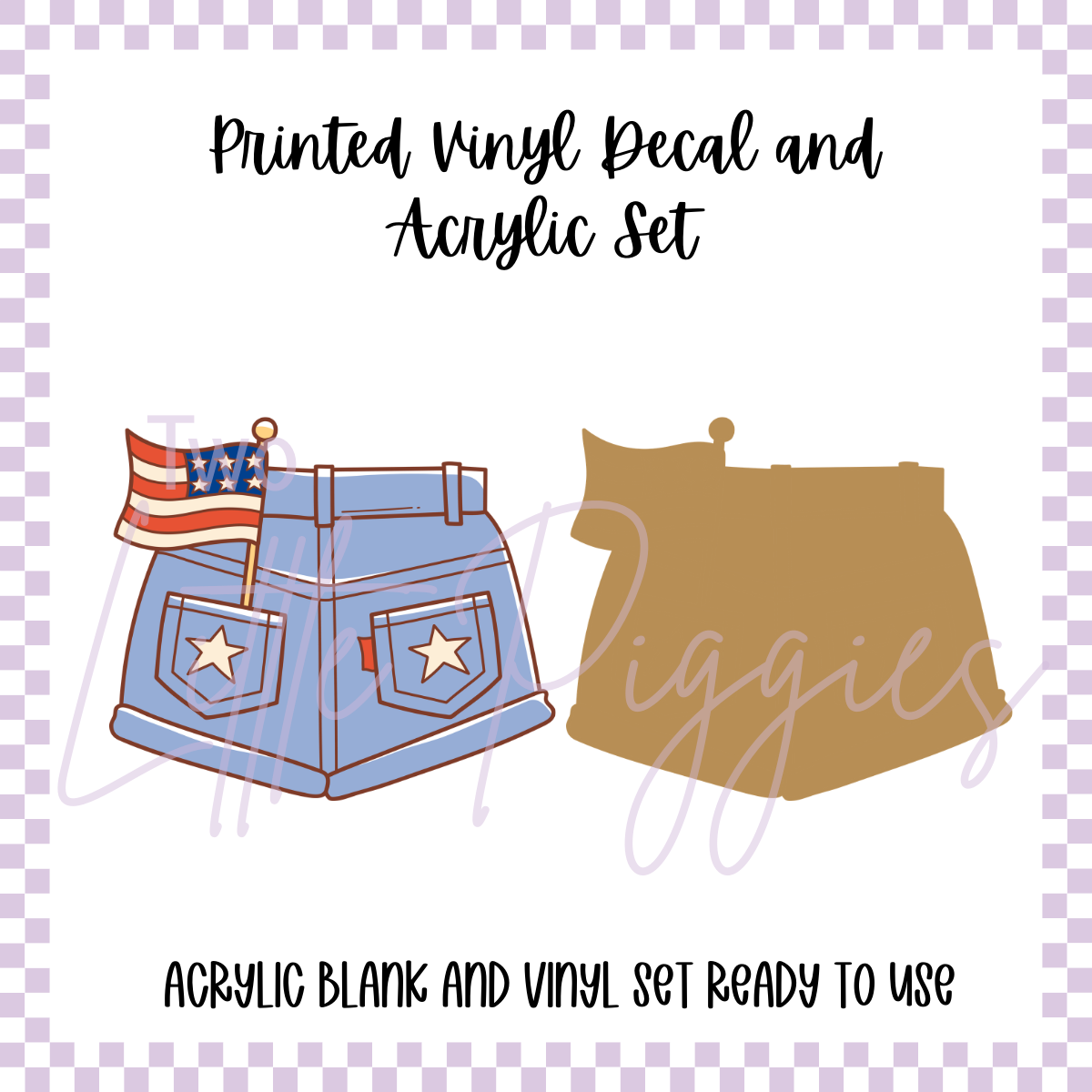 Printed Vinyl and Acrylic Set - 4th of July - Shorts