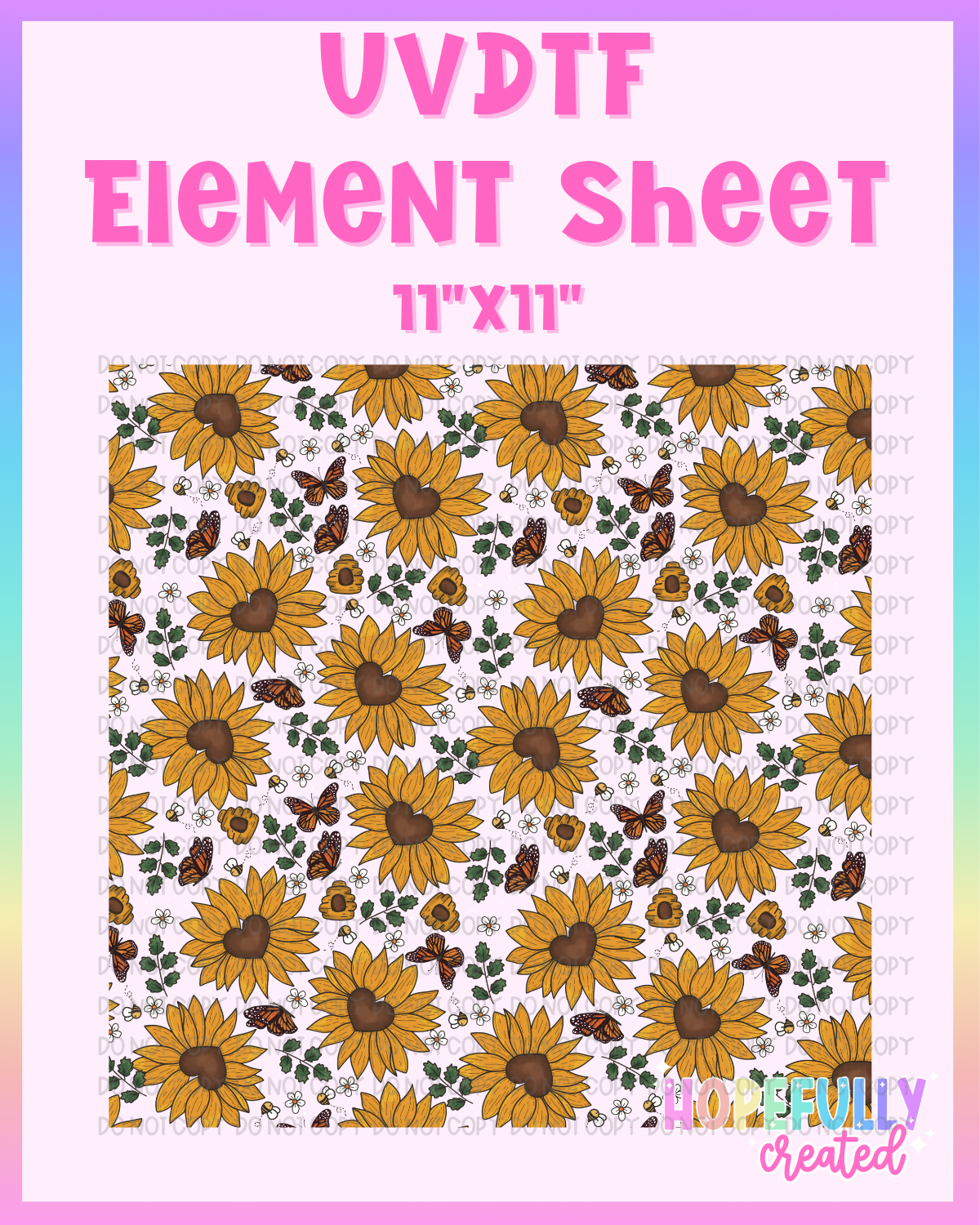 Sunflowers UVDTF Element Sheet
