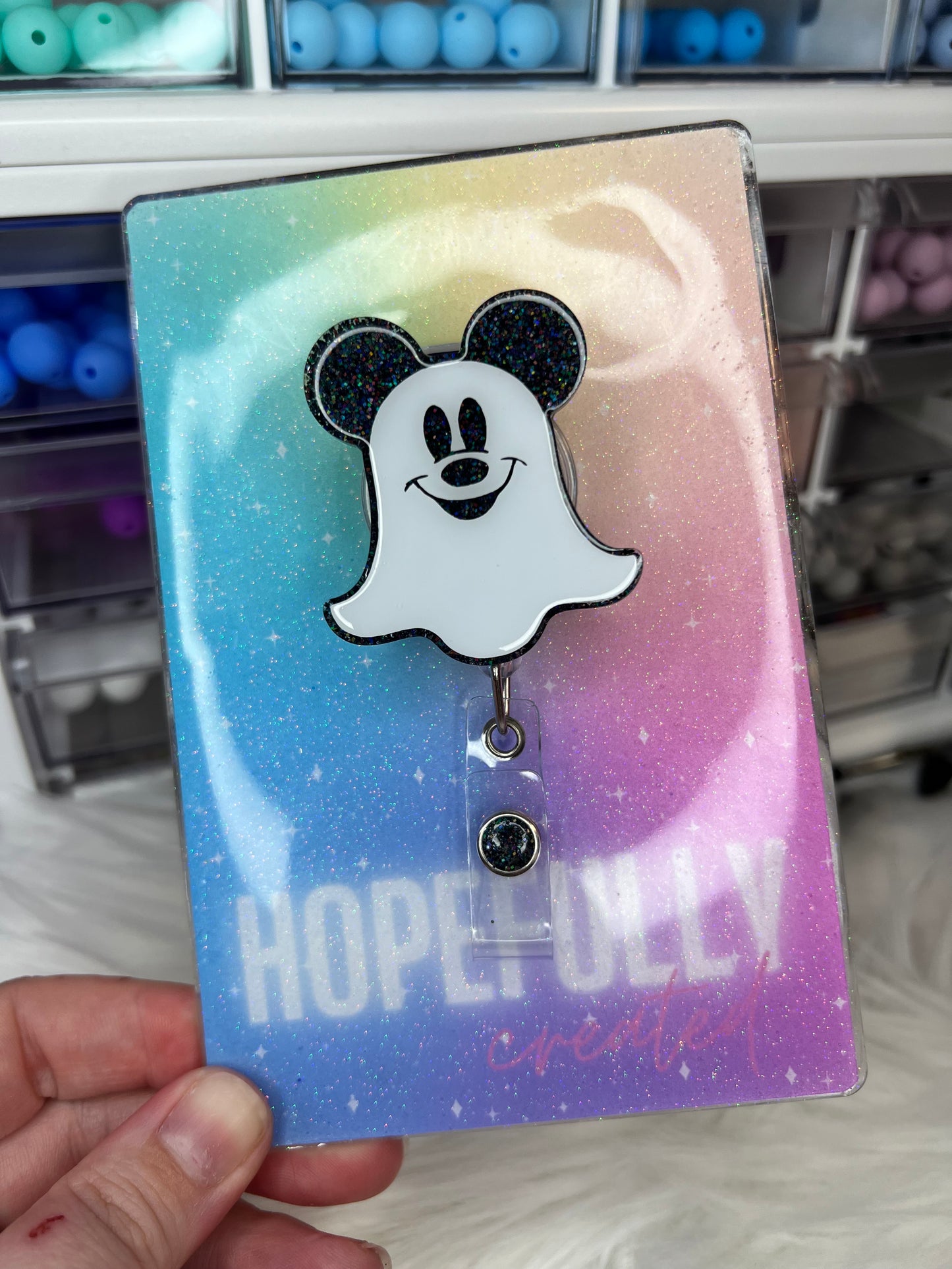 Mouse Ghost Boy Badge Reel