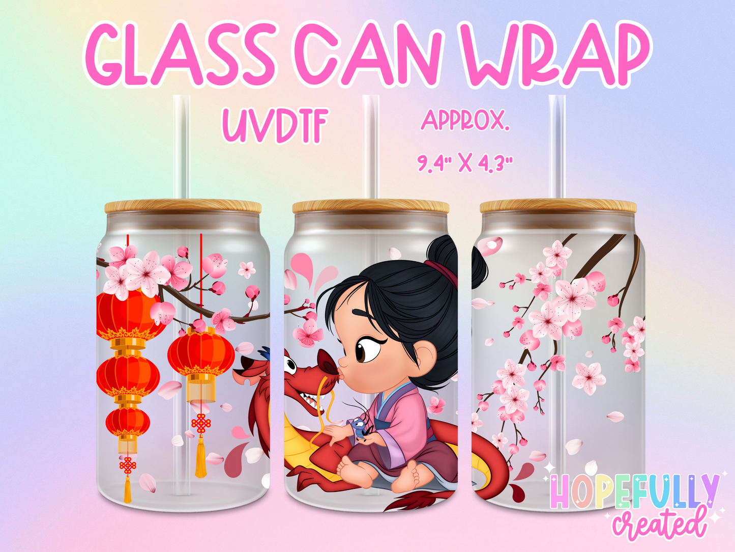 Princess Mulan UVDTF Glass Can Wrap