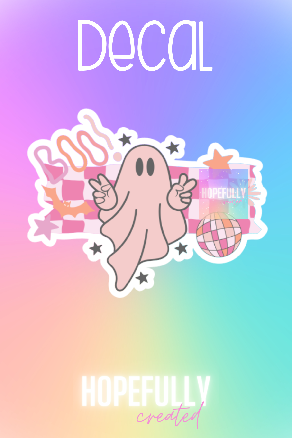 Ghost Peace Sign Decal-3