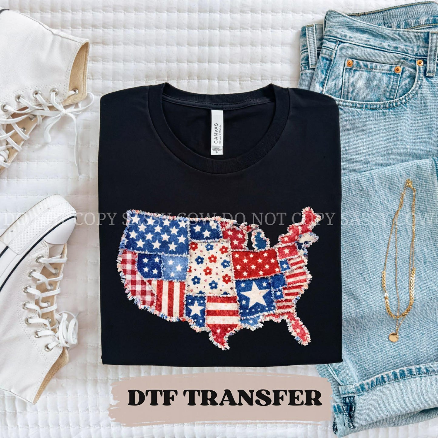 PATCHWORK MAP - DTF TRANSFER 0260