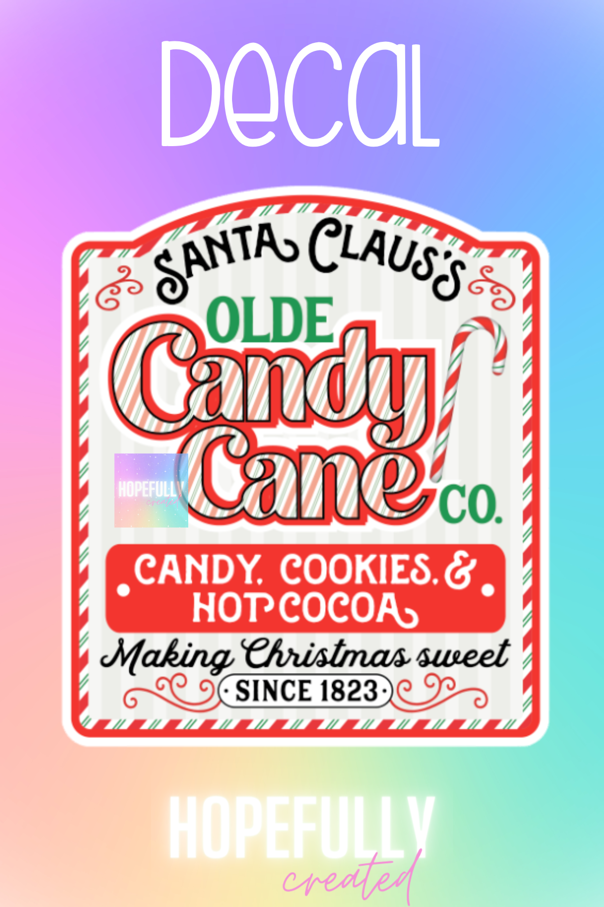 Candy Cane Decal-66