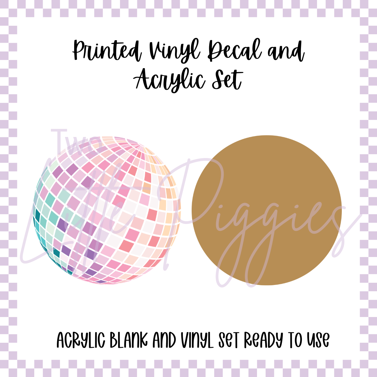 Printed Vinyl and Acrylic Set - Pastel Disco Ball